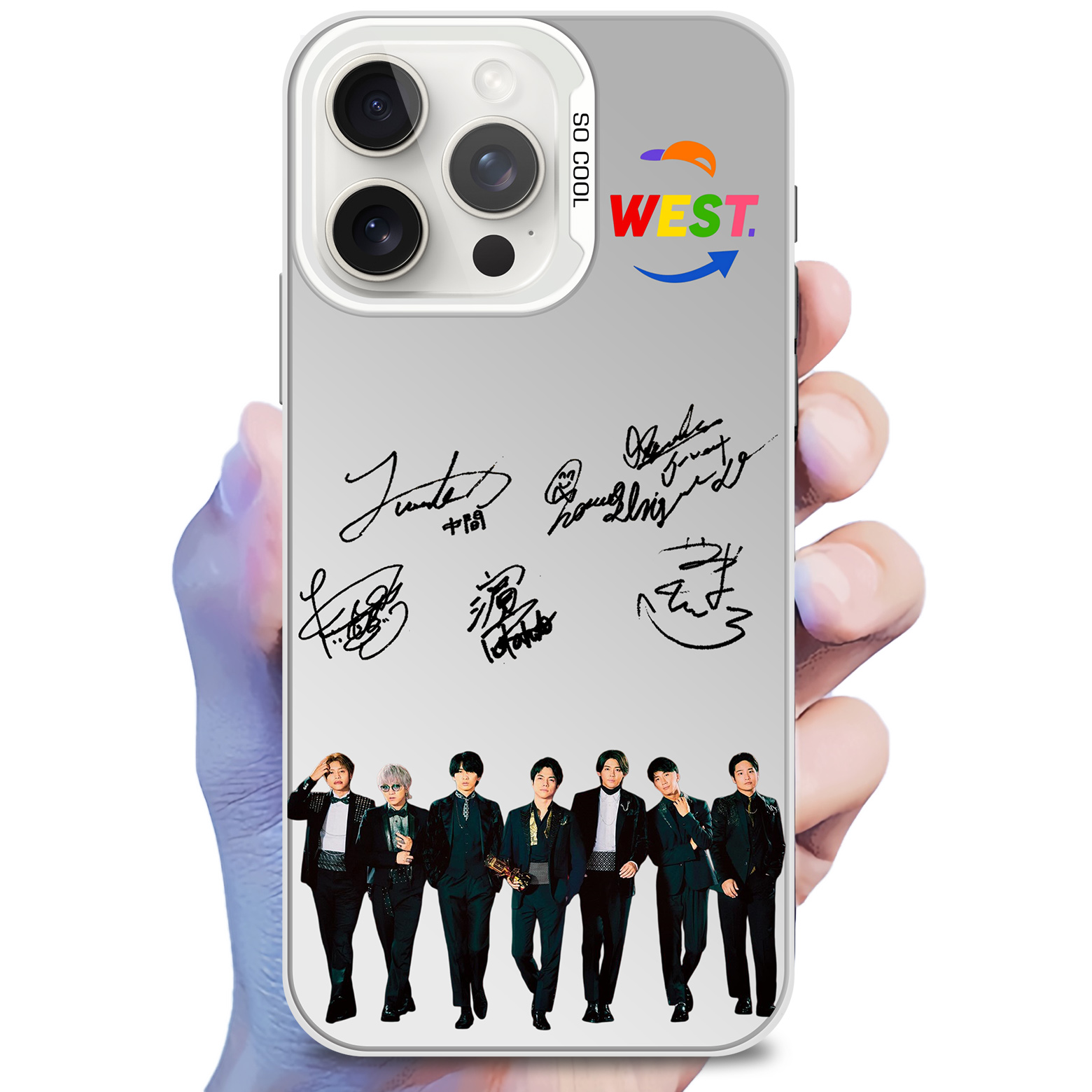 ミラースマホケース-銀【WEST.】