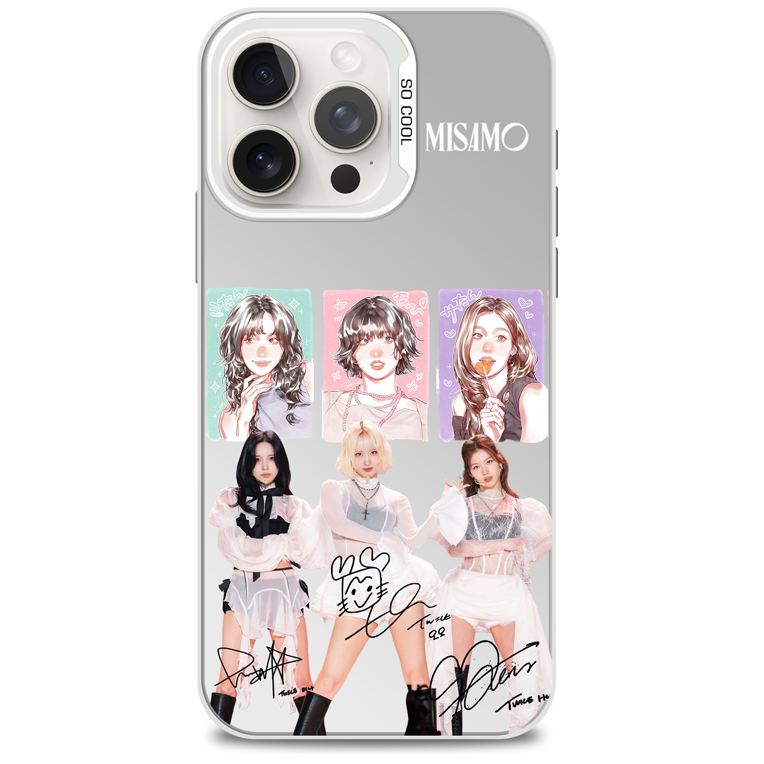 ミラースマホケース-銀【MISAMO/TWICE/PLAY】