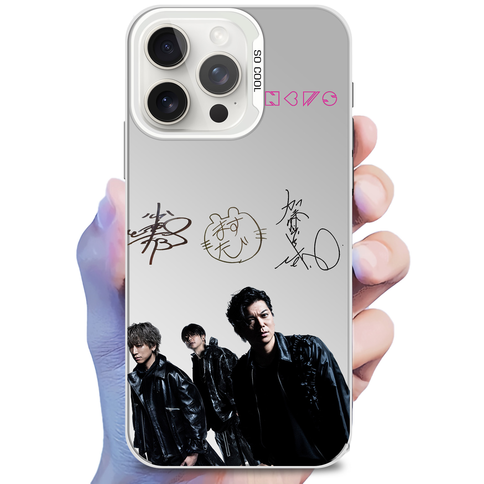 レーザーグラデーションスマートフォンケース-銀【NEWS/変身】