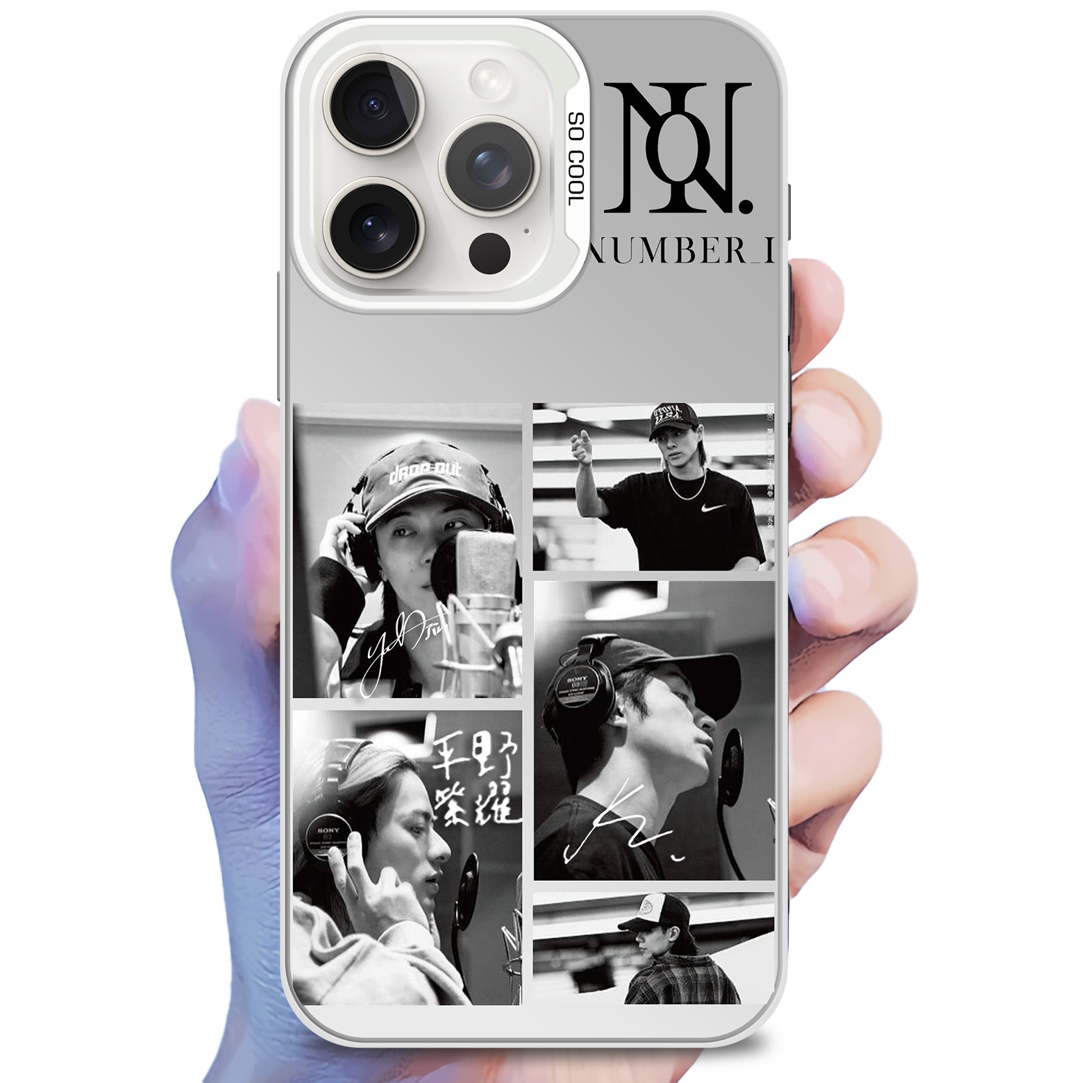 レーザーグラデーションスマートフォンケース-銀【Number_i/No.Ⅰ】-B