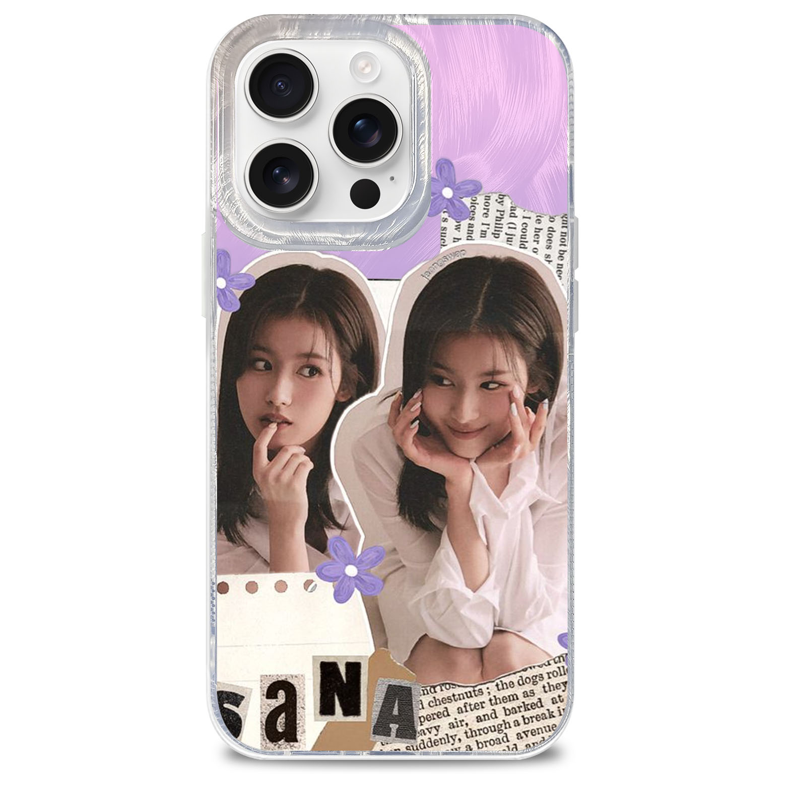 フェザーテクスチャーレーザーグラデーションスマートフォンケース【SANA/TWICE/MISAMO】
