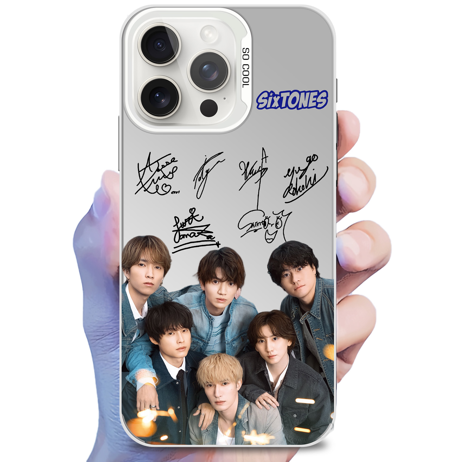 レーザーグラデーションスマートフォンケース-銀【SixTONES/Stargaze】