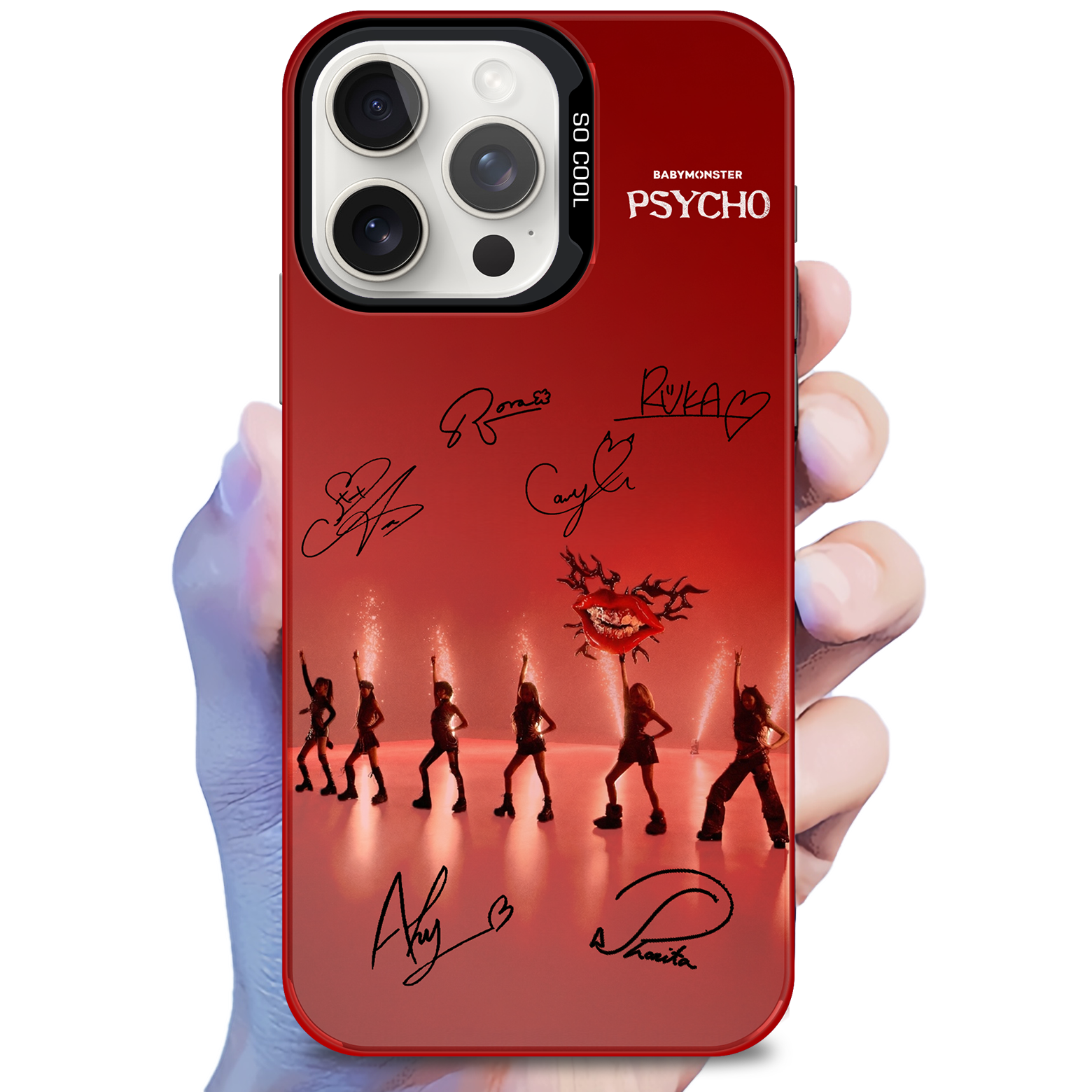 ミラースマホケース-赤【BABYMONSTER/PSYCHO】