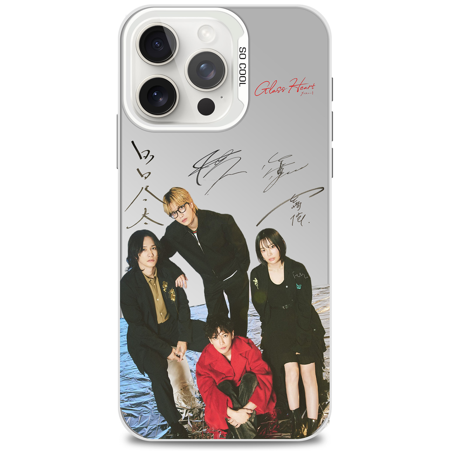 レーザーグラデーションスマートフォンケース-銀【TENBLANK/Glass Heart】