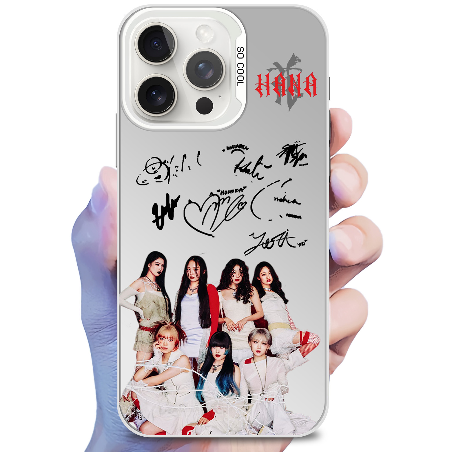 スマートフォン本体 Hana hanaグッズ | レーザーグラデーションスマートフォンケース-銀【HANA