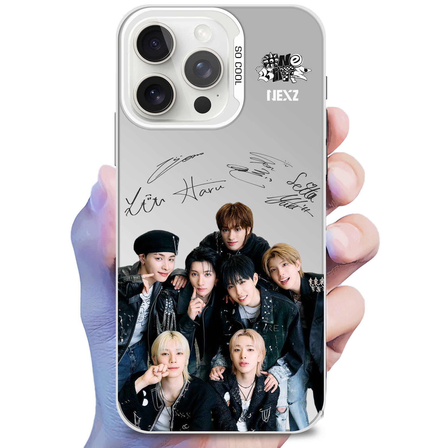 レーザーグラデーションスマートフォンケース-銀【NEXZ/One Bite】-YITOTO™推し活がもっと楽しくなる