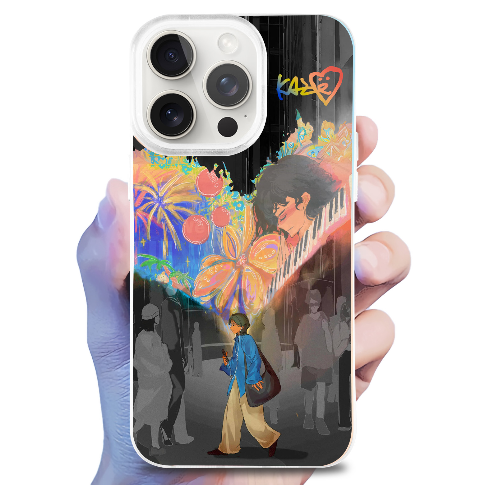 レーザーグラデーションスマートフォンケース【藤井風/Fujii Kaze/Love Like This】-YITOTO™推し活がもっと楽しくなる