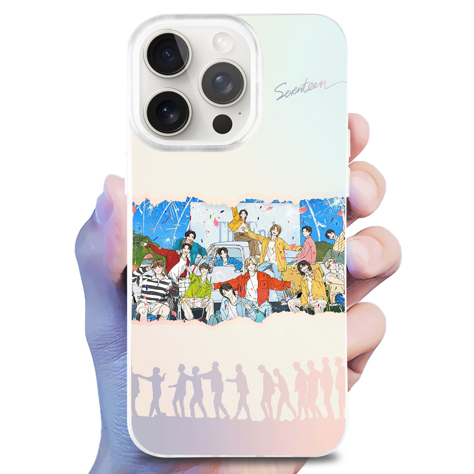 レーザーグラデーションスマートフォンケース【SEVENTEEN】-YITOTO™推し活がもっと楽しくなる