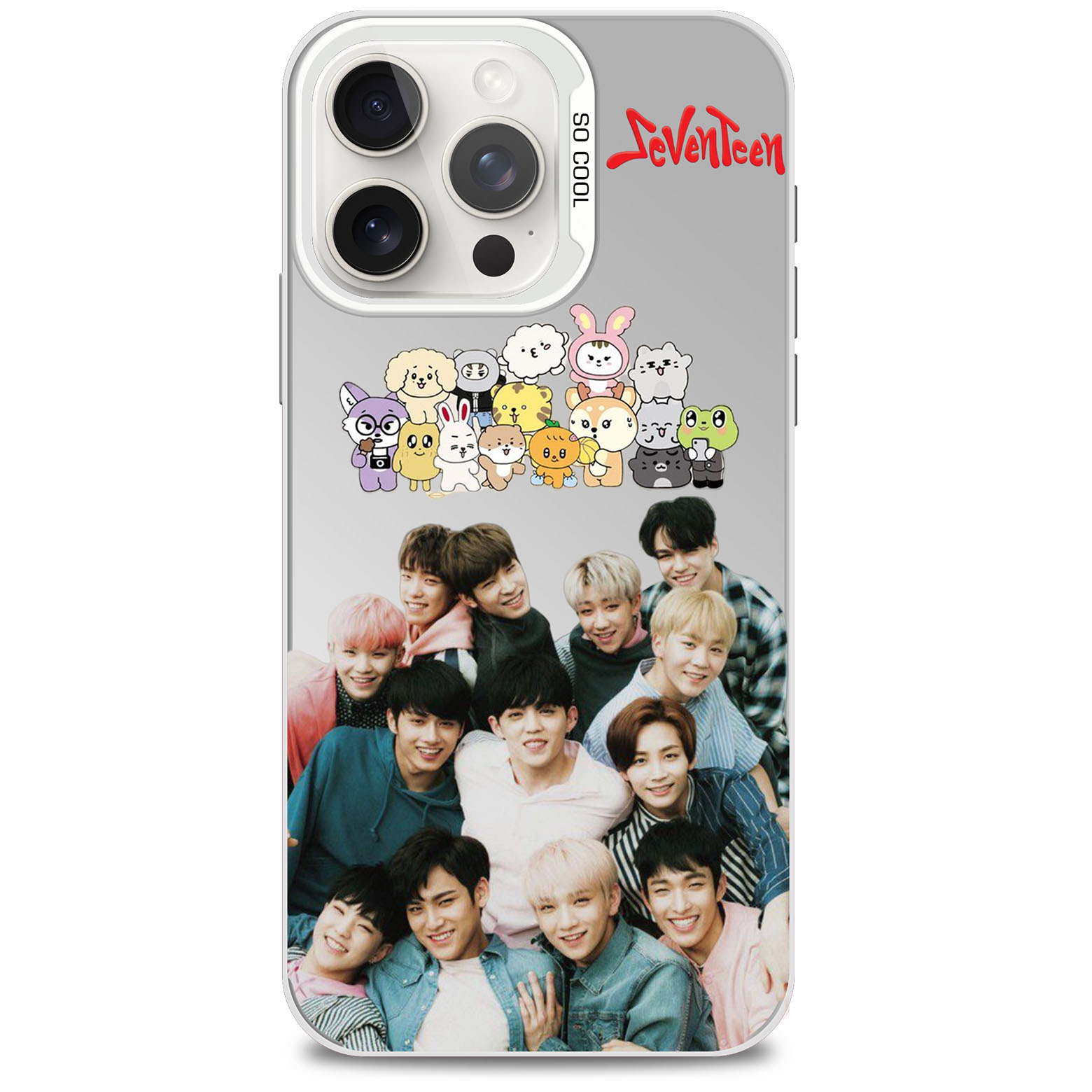 レーザーグラデーションスマートフォンケース-銀【SEVENTEEN】-YITOTO™推し活がもっと楽しくなる