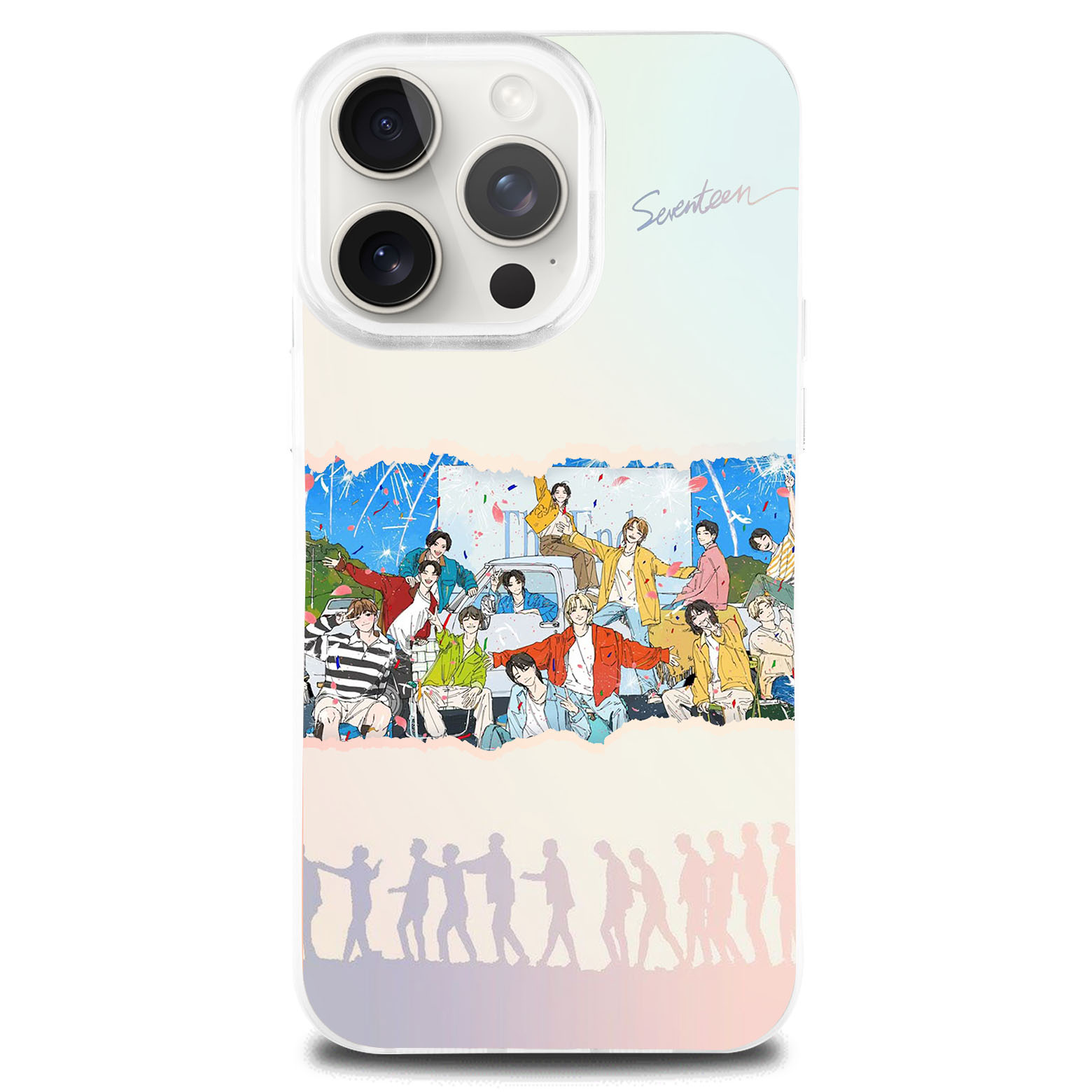 レーザーグラデーションスマートフォンケース【SEVENTEEN】-YITOTO™推し活がもっと楽しくなる
