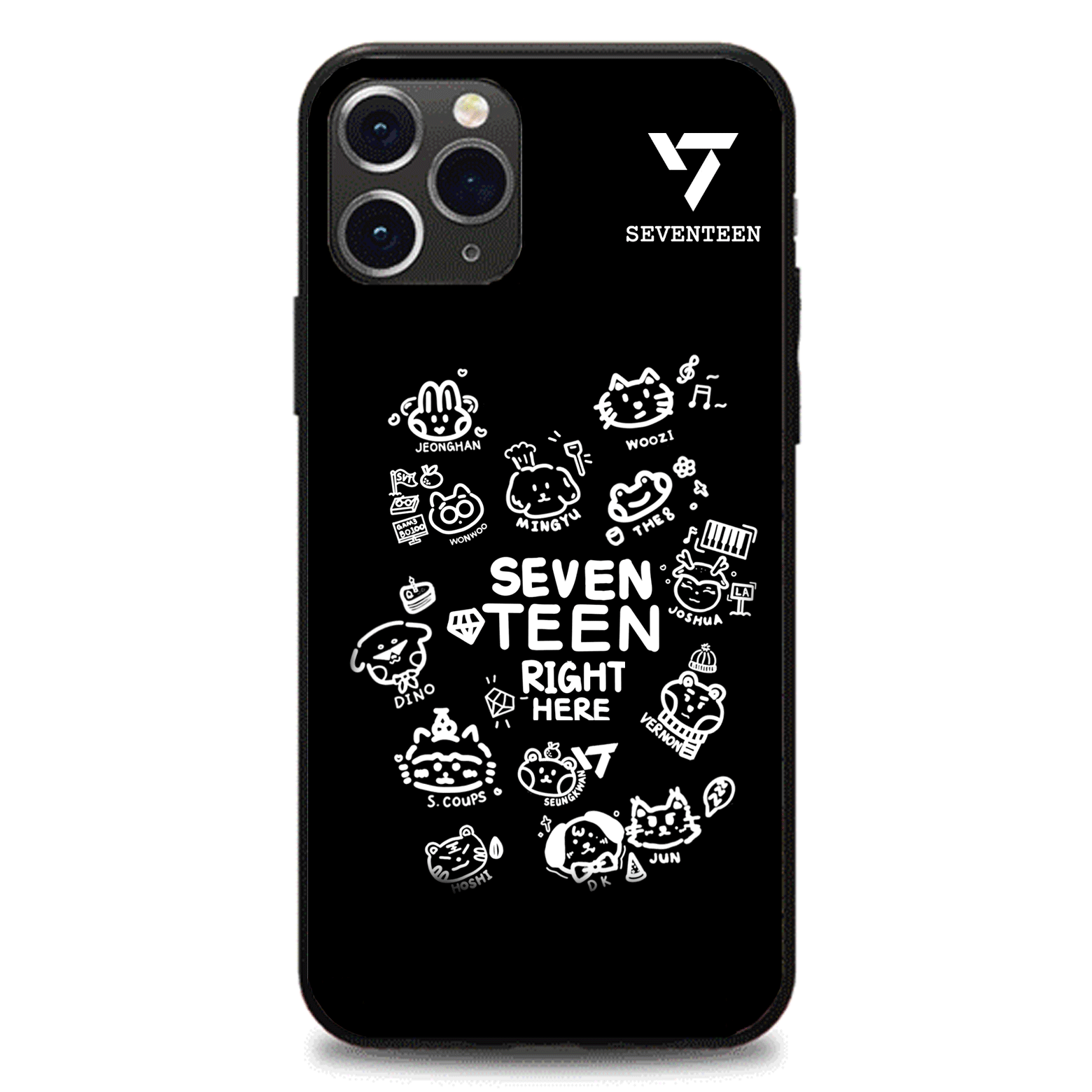 発光するスマートフォンケース 【SEVENTEEN】-A