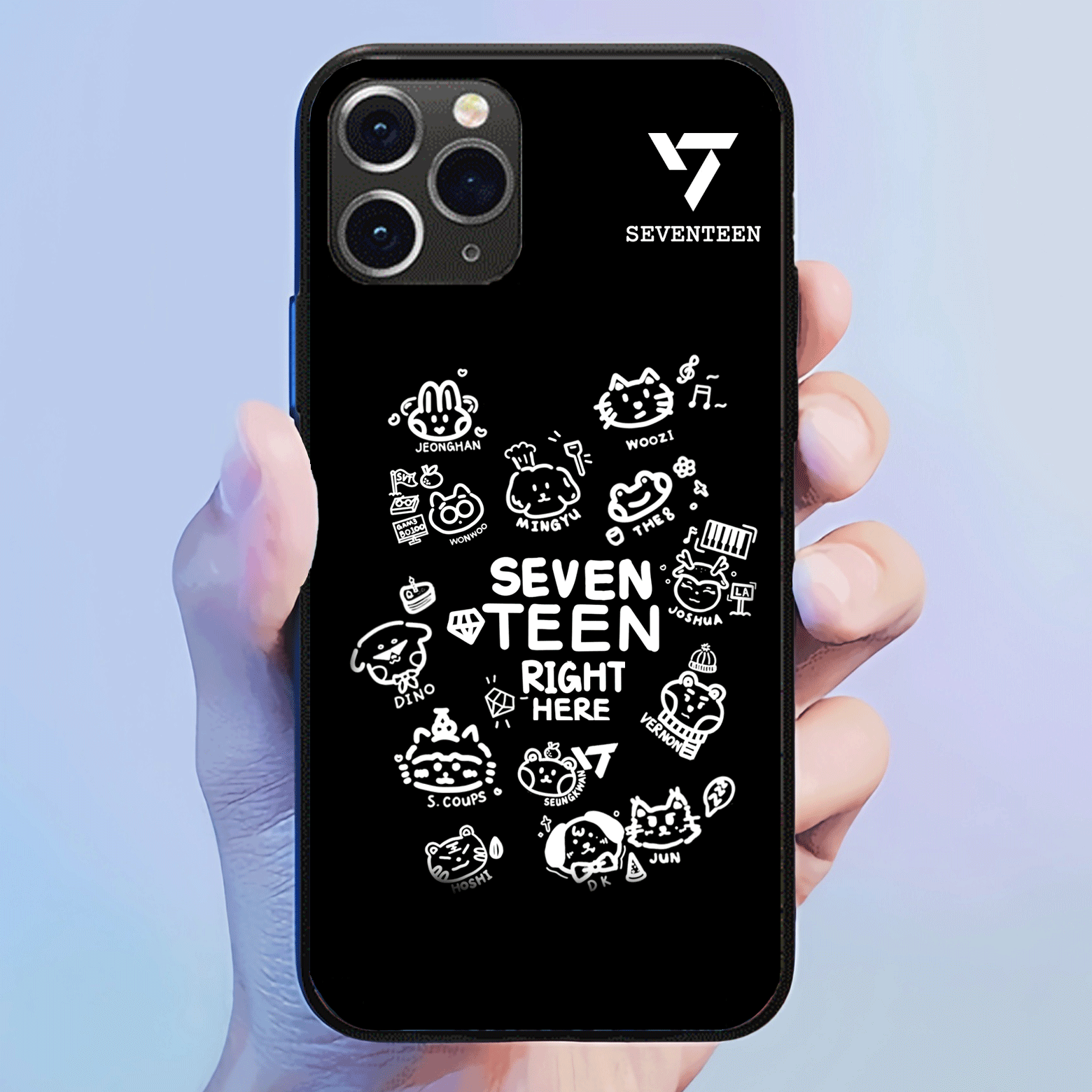 発光するスマートフォンケース 【SEVENTEEN】-A