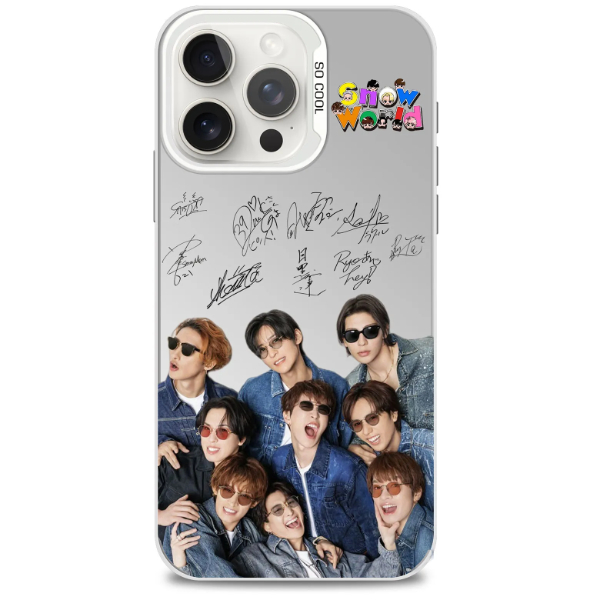 SnowManレーザーグラデーションスマホケース-銀｜おしゃれで高品質