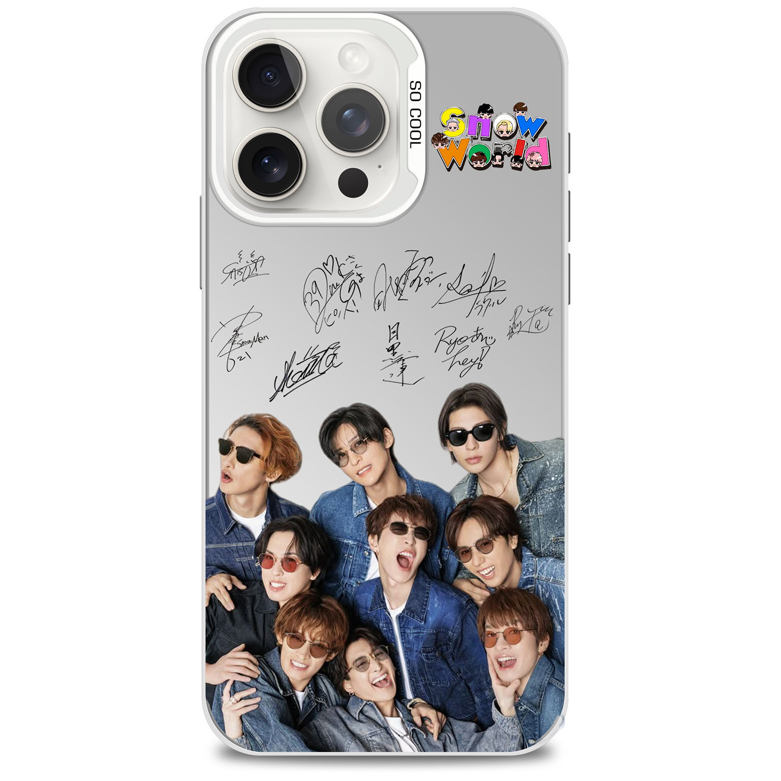 レーザーグラデーションスマートフォンケース-銀【SnowMan】-YITOTO™推し活がもっと楽しくなる