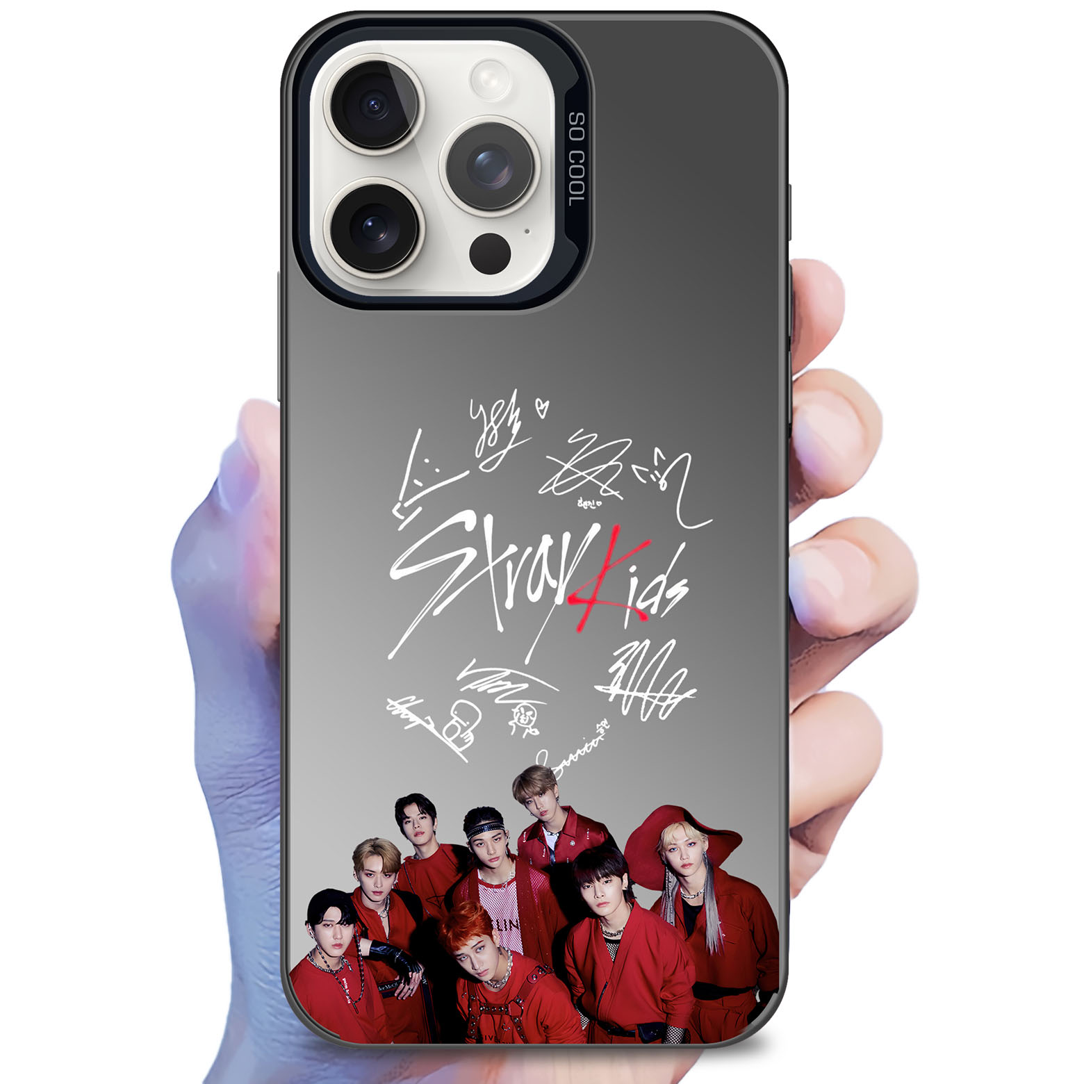 レーザーグラデーションスマートフォンケース-黒【Stray Kids】-YITOTO™推し活がもっと楽しくなる