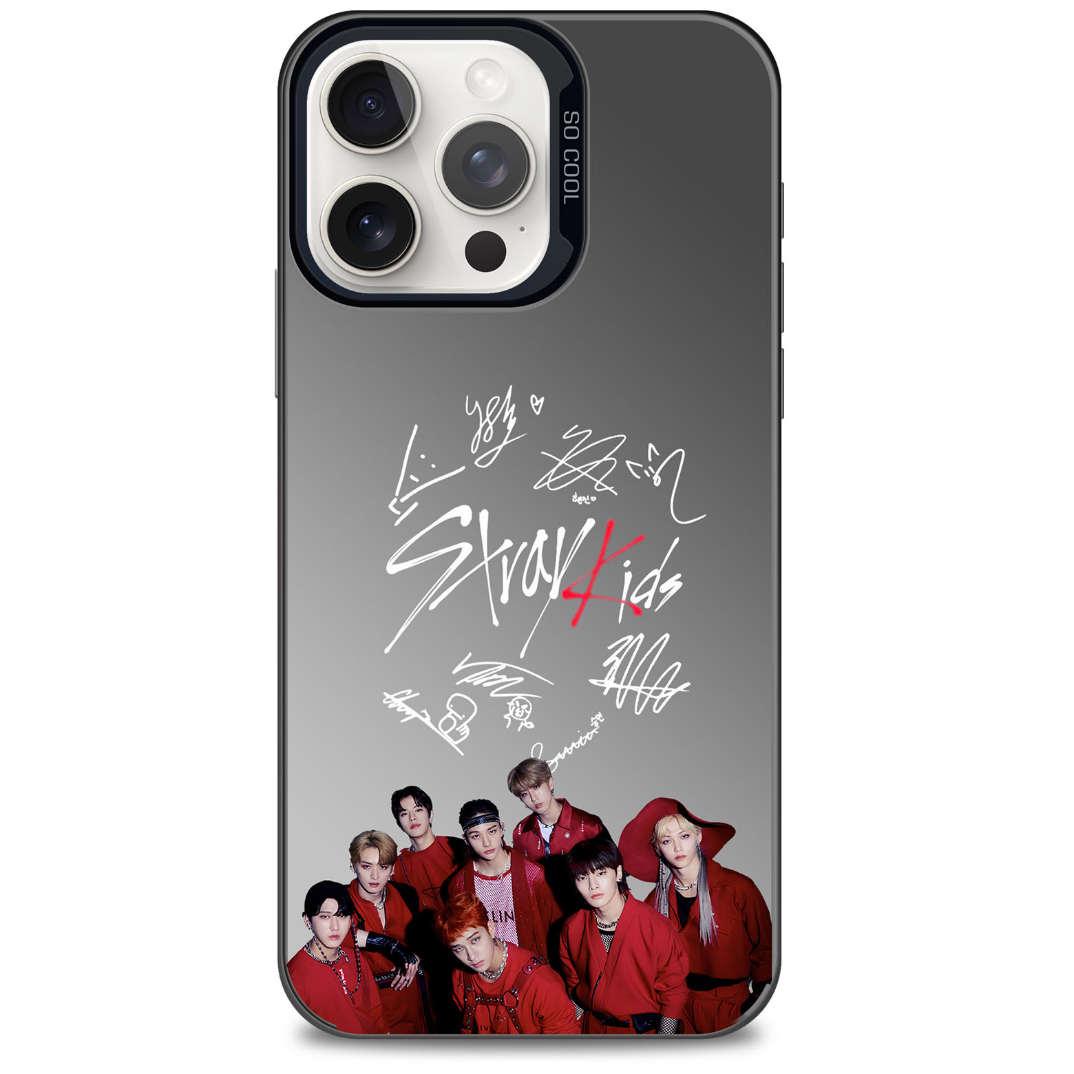 レーザーグラデーションスマートフォンケース-黒【Stray Kids】-YITOTO™推し活がもっと楽しくなる