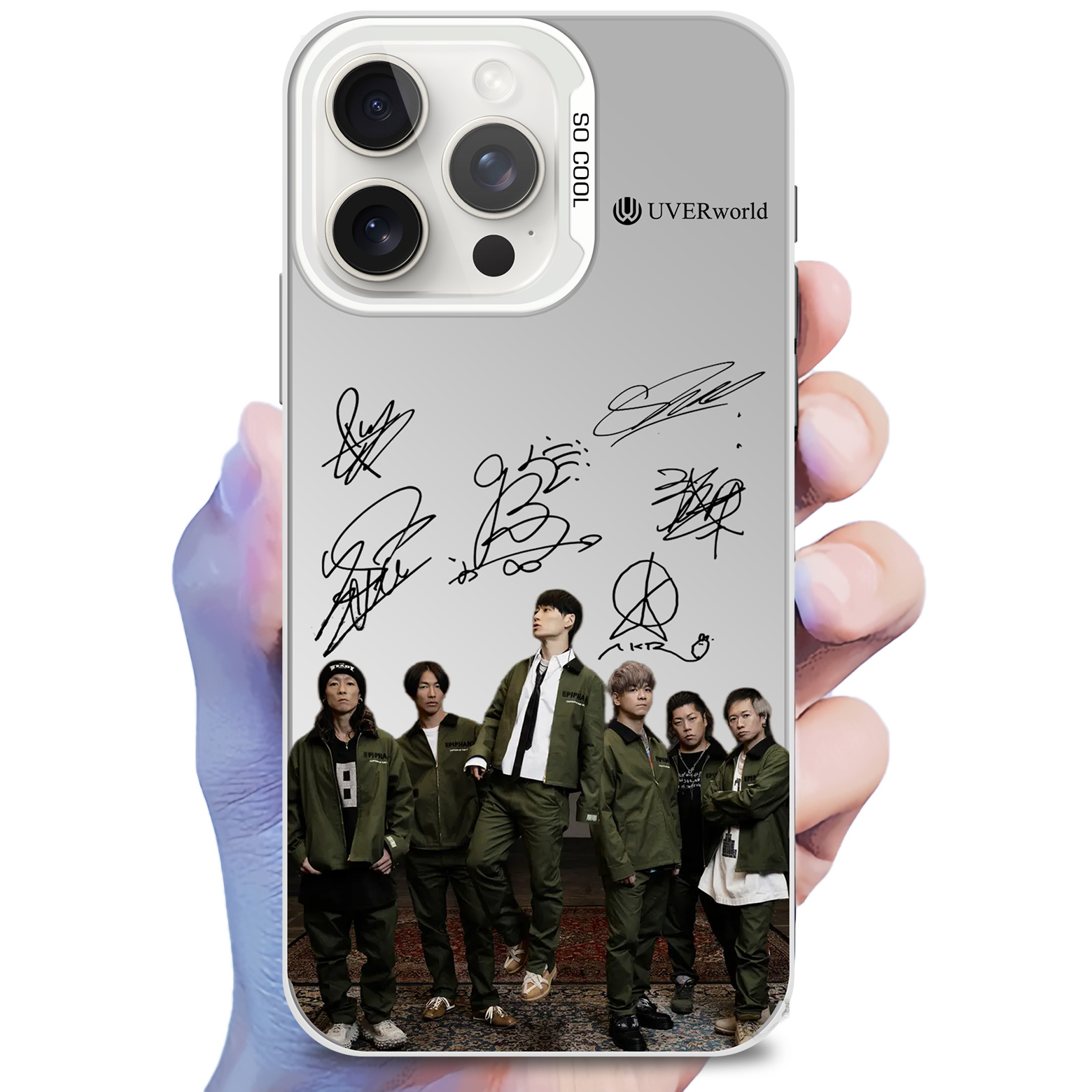 ミラースマホケース-銀【UVERworld】