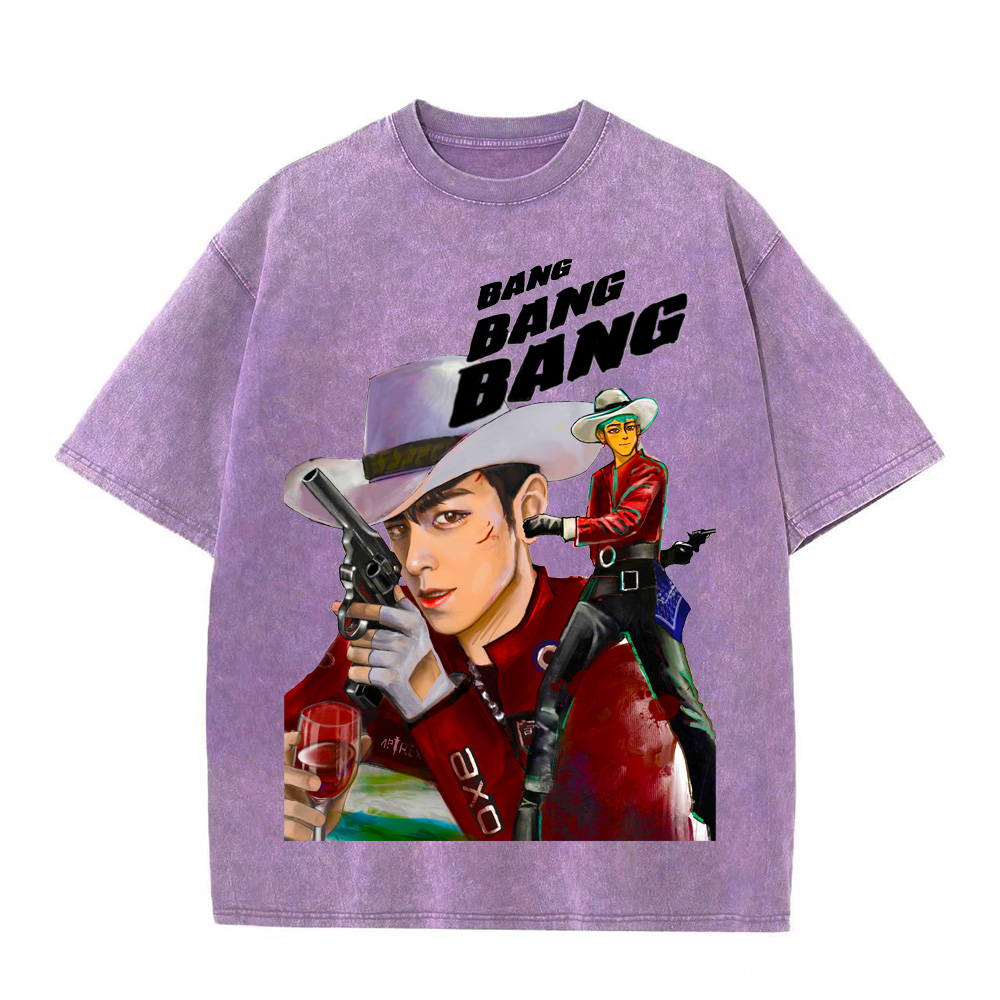 厚手エイジング加工Tシャツ・長袖スウェット【T.O.P】-B