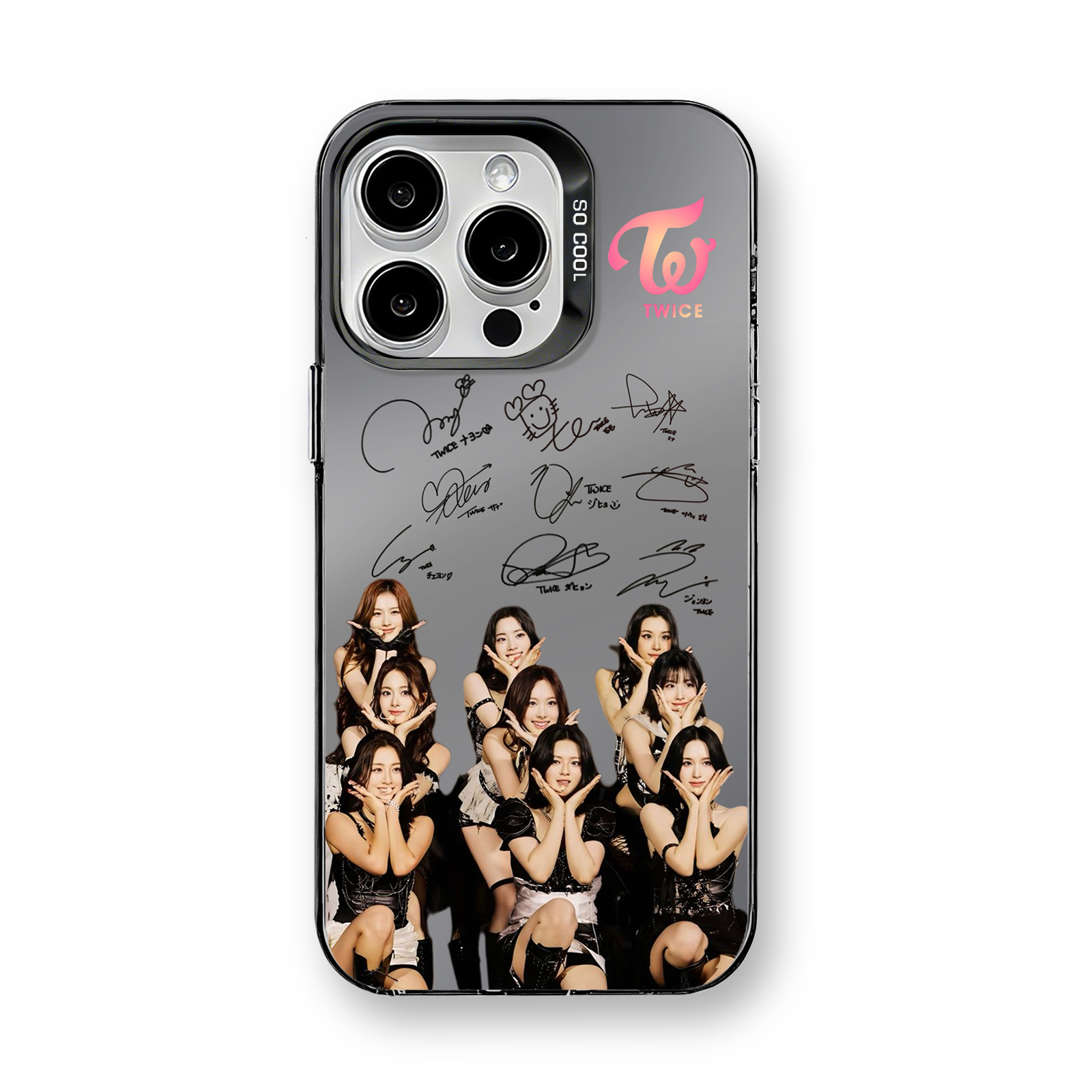 ミラースマホケース-黒【TWICE】