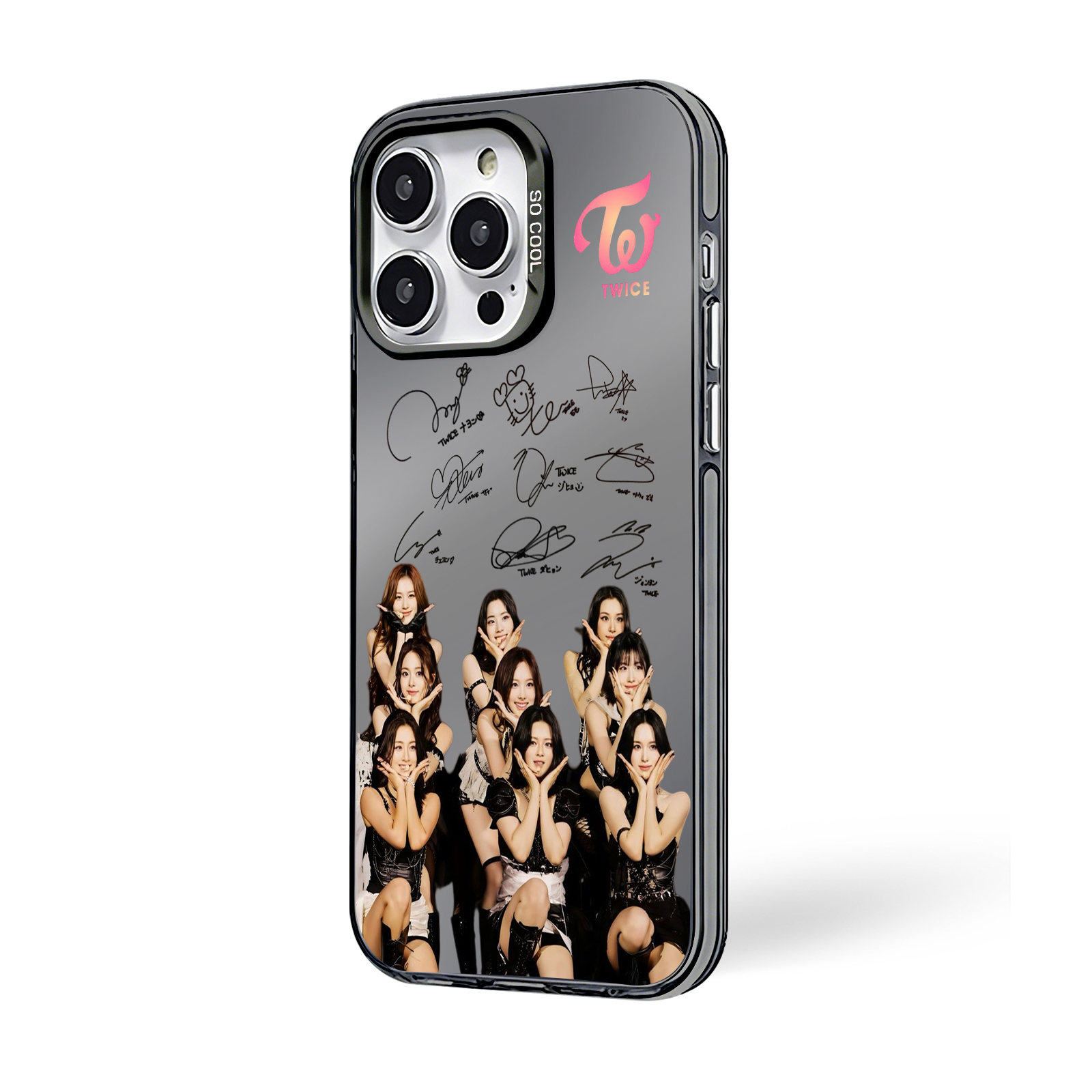 ミラースマホケース-黒【TWICE】