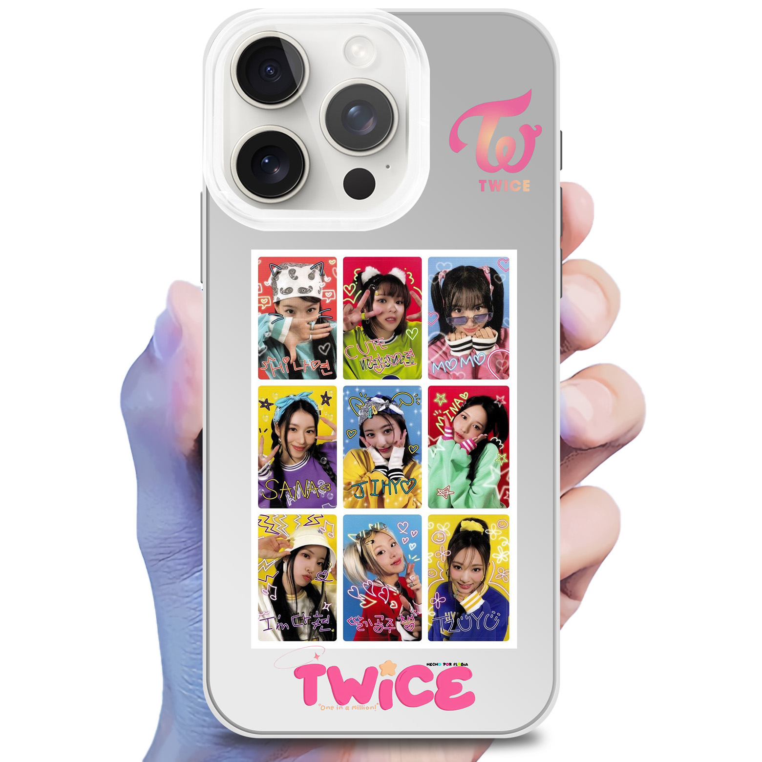 レーザーグラデーションスマートフォンケース-銀【TWICE#TWICE5】-YITOTO™推し活がもっと楽しくなる