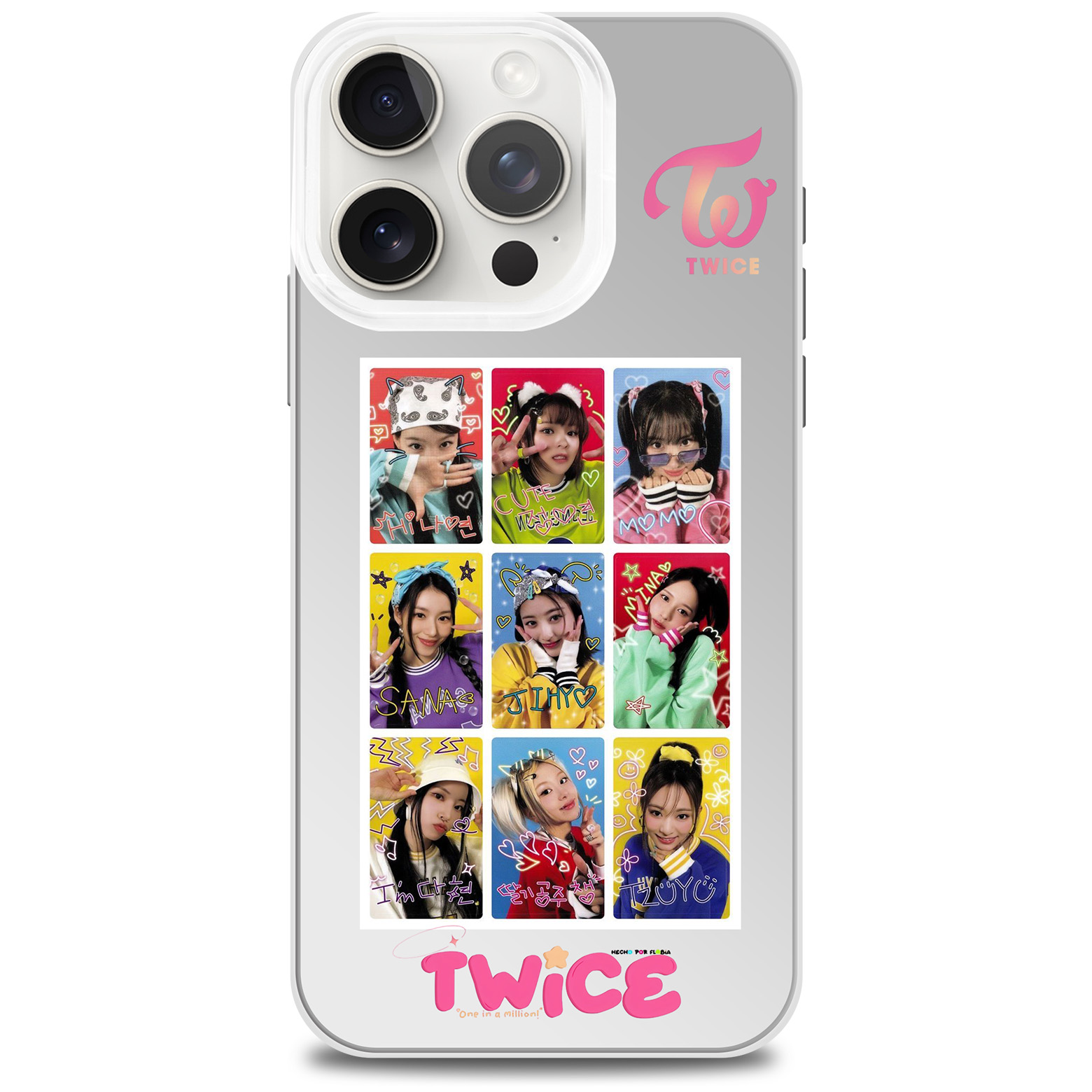 レーザーグラデーションスマートフォンケース-銀【TWICE#TWICE5】-YITOTO™推し活がもっと楽しくなる
