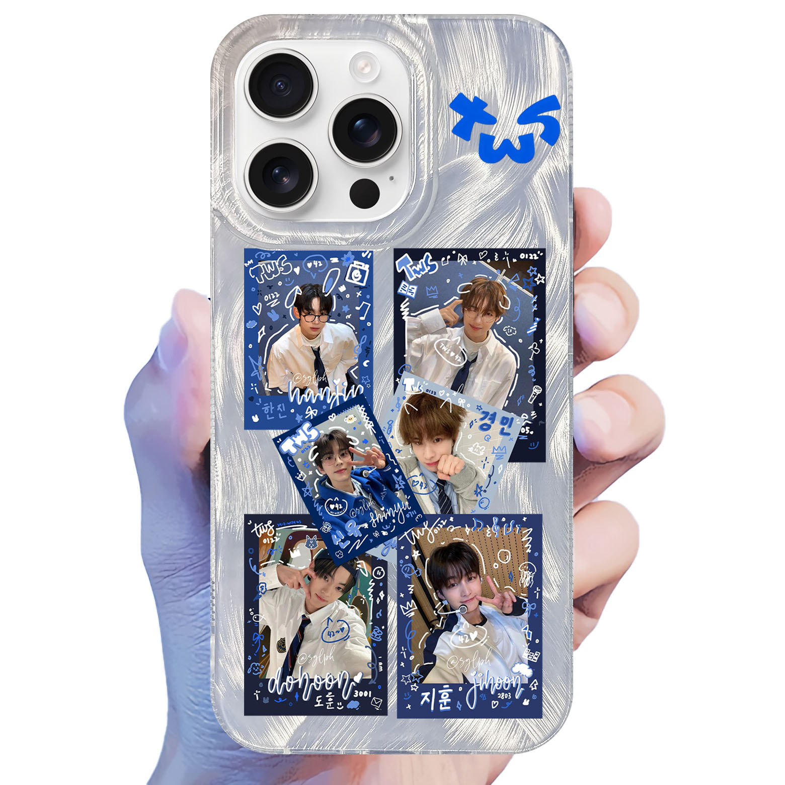 フェザーテクスチャーレーザーグラデーションスマートフォンケース【TWS/TRY WITH US】-B