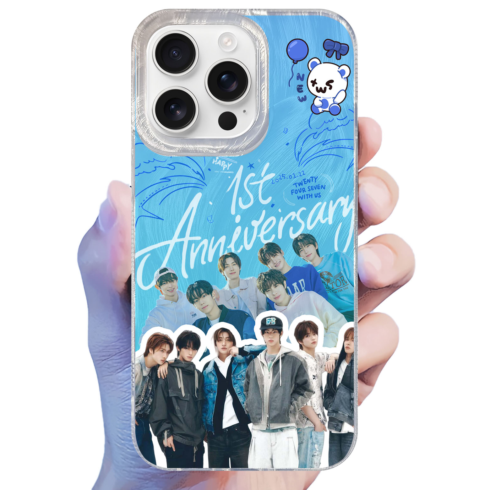 フェザーテクスチャーレーザーグラデーションスマートフォンケース【TWS/TRY WITH US】-A-YITOTO™推し活がもっと楽しくなる