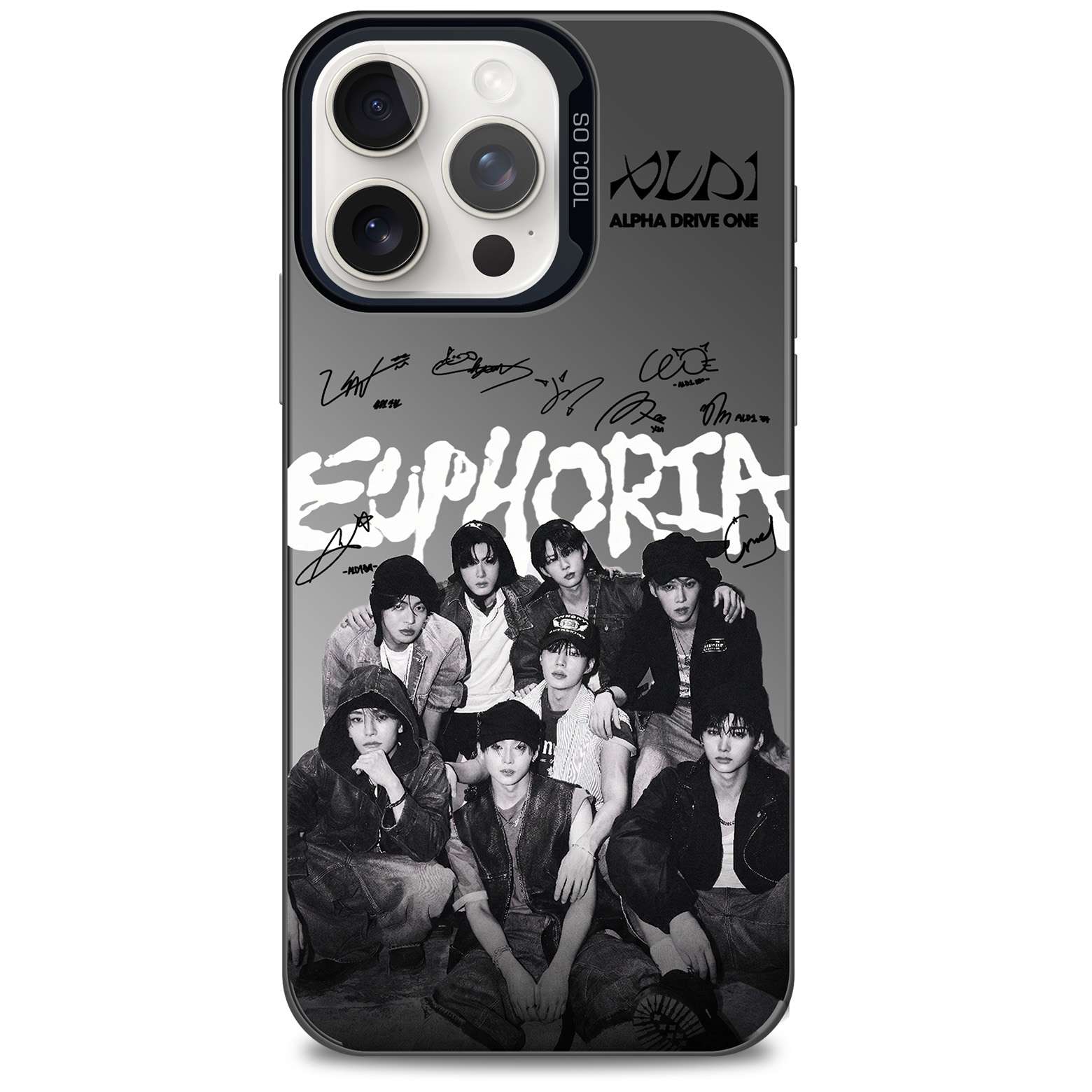 ミラースマホケース-黒【ALPHA DRIVE ONE/EUPHORIA】
