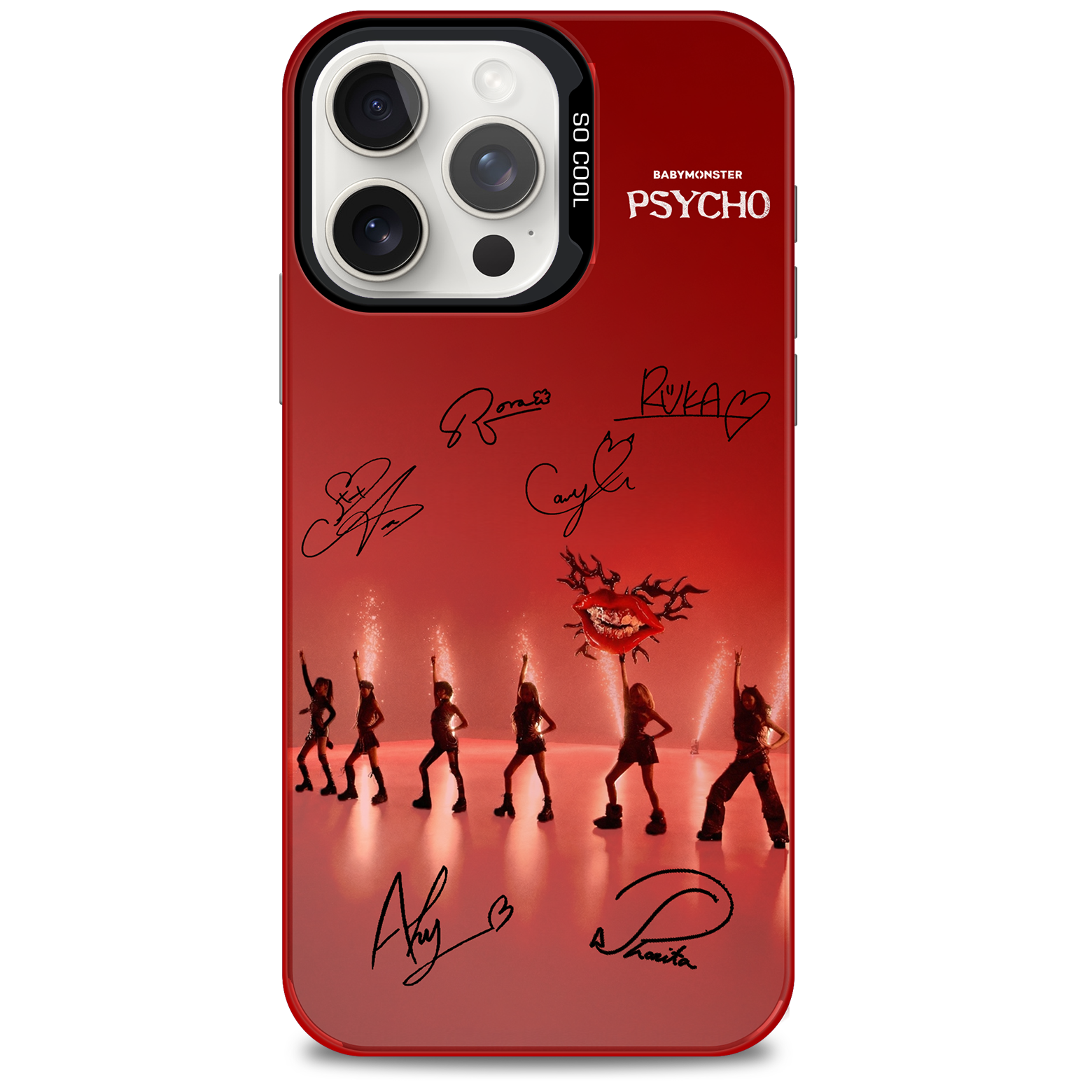 ミラースマホケース-赤【BABYMONSTER/PSYCHO】