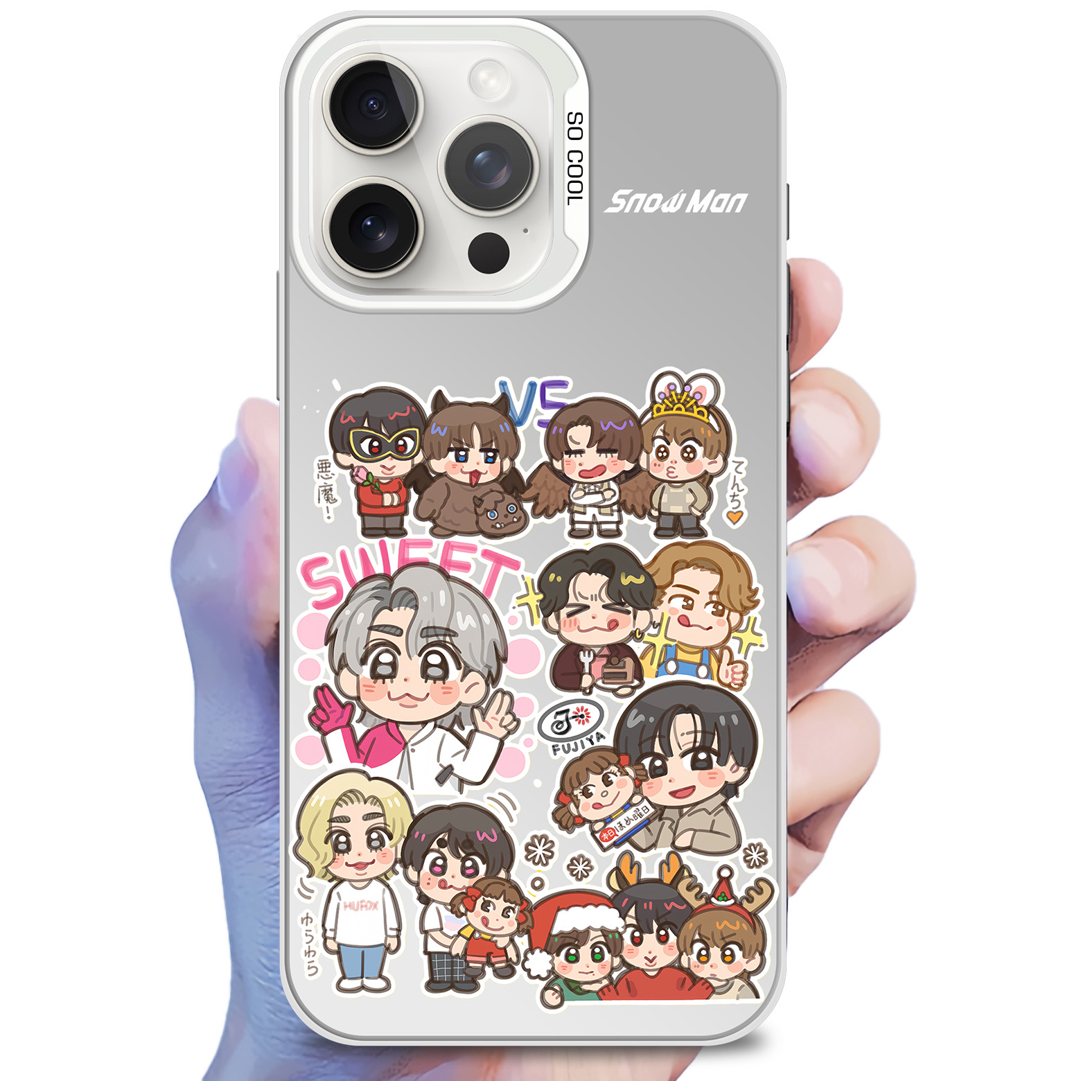 ミラースマホケース-銀【Snow Man/ふじや】