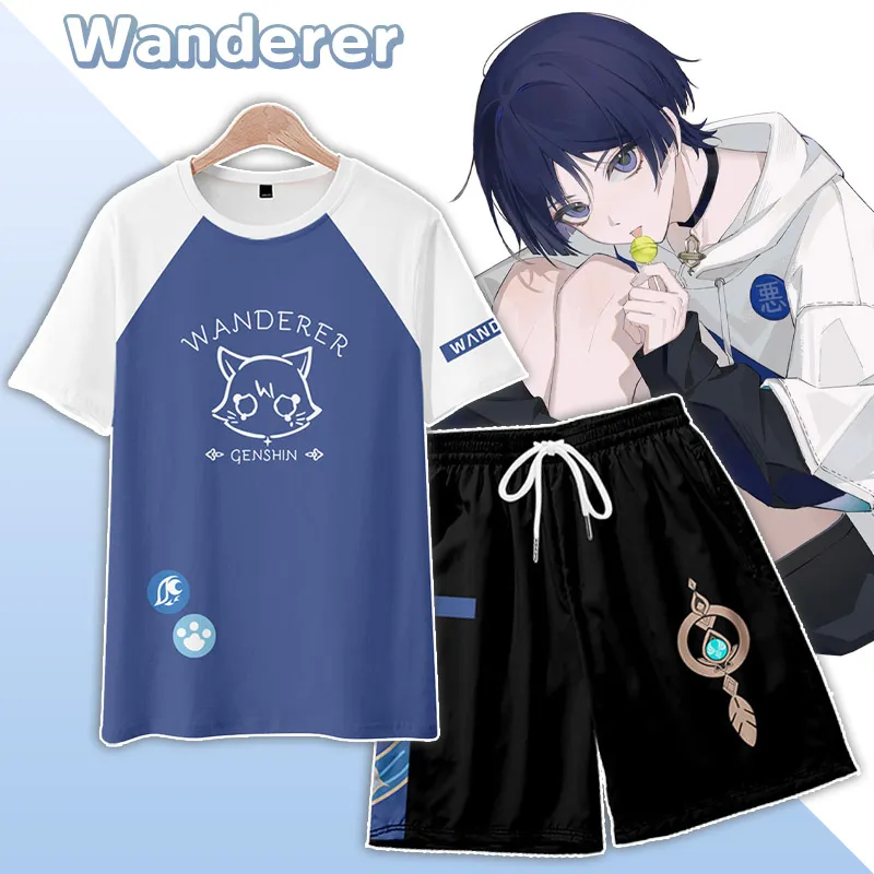 原神放浪者のプリントシャツ＆ショートパンツ