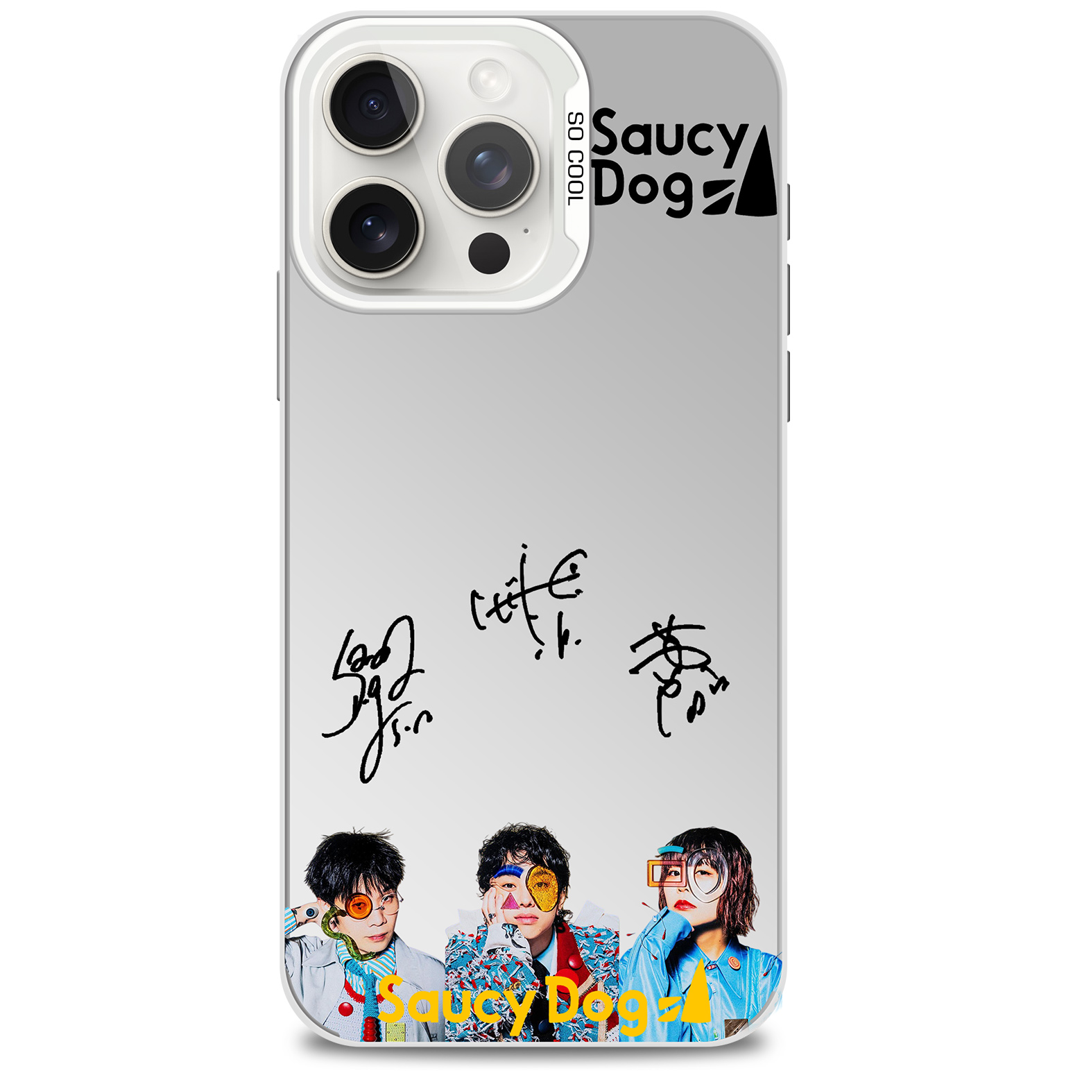 レーザーグラデーションスマートフォンケース-銀【Saucy Dog/カントリーロード】