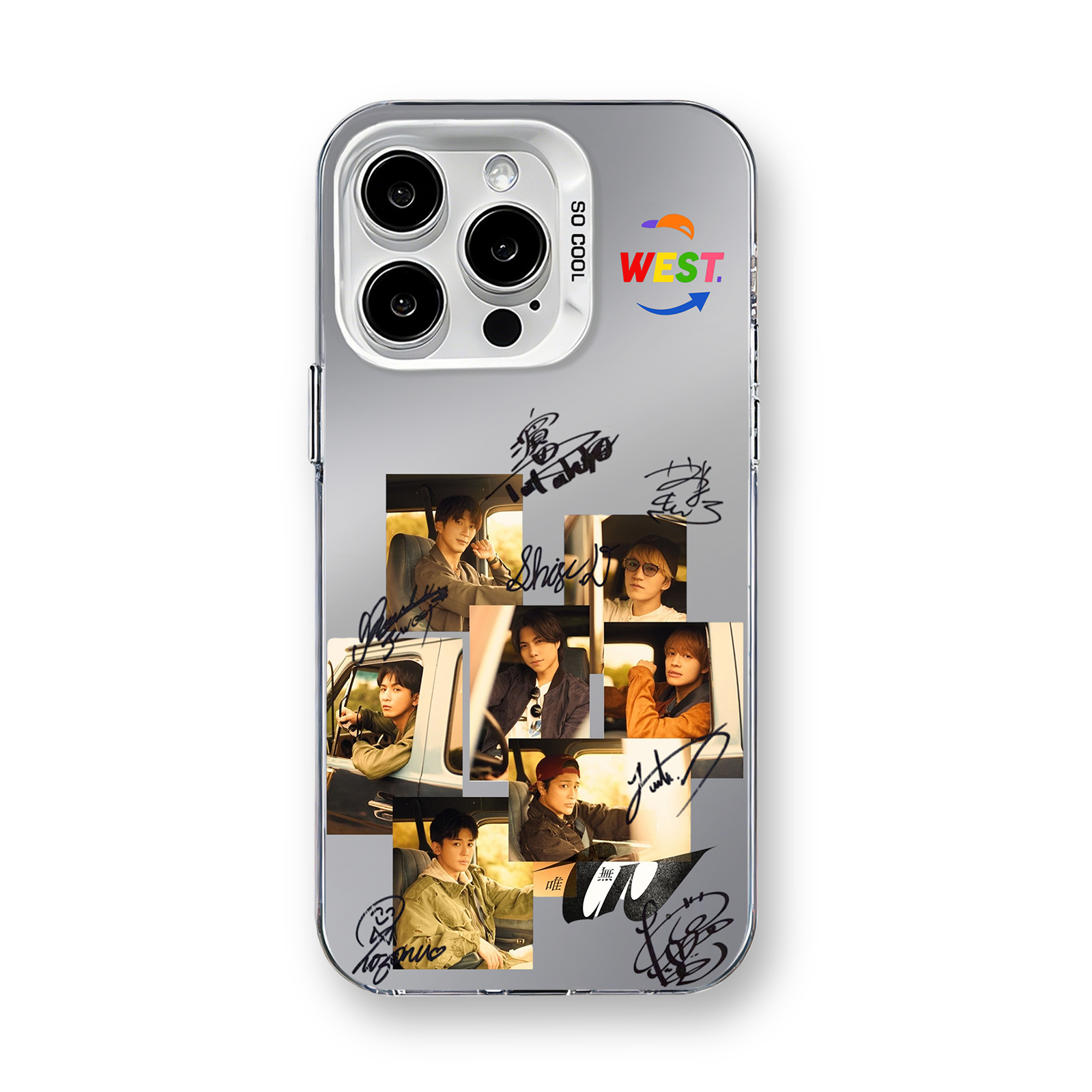 ミラースマホケース-銀【WEST./唯一無二】