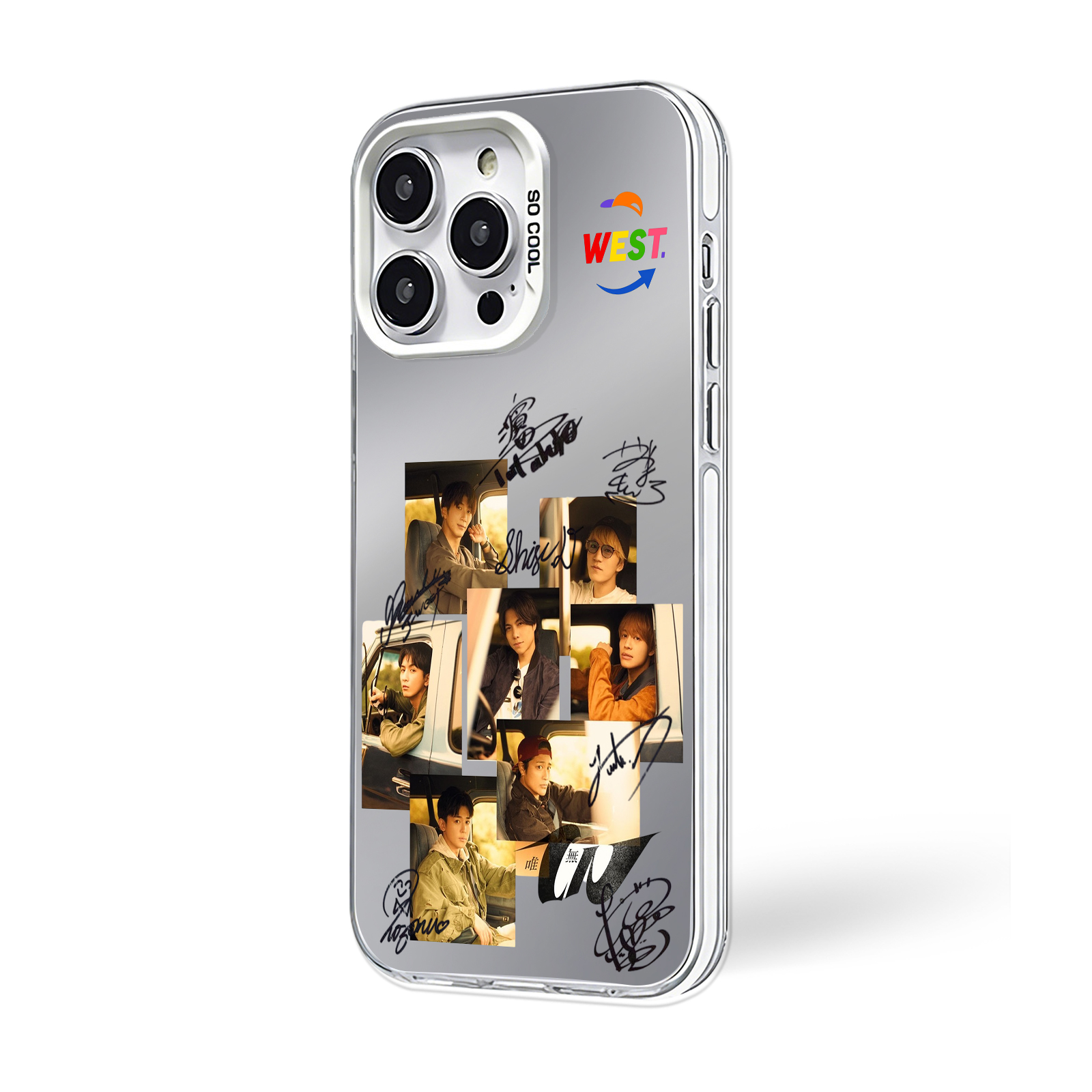 ミラースマホケース-銀【WEST./唯一無二】