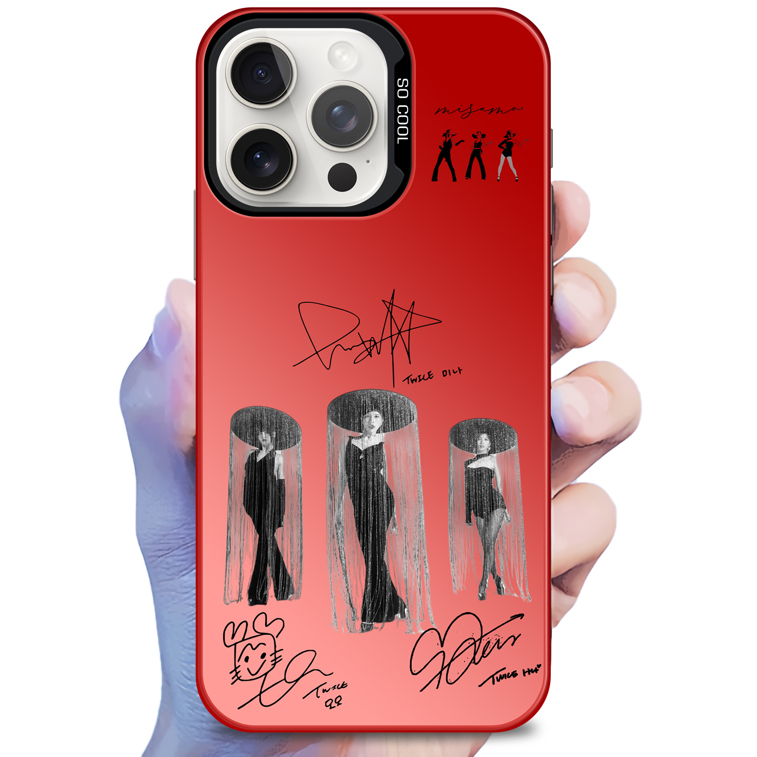 ミラースマホケース-赤【MISAMO/TWICE/PLAY】