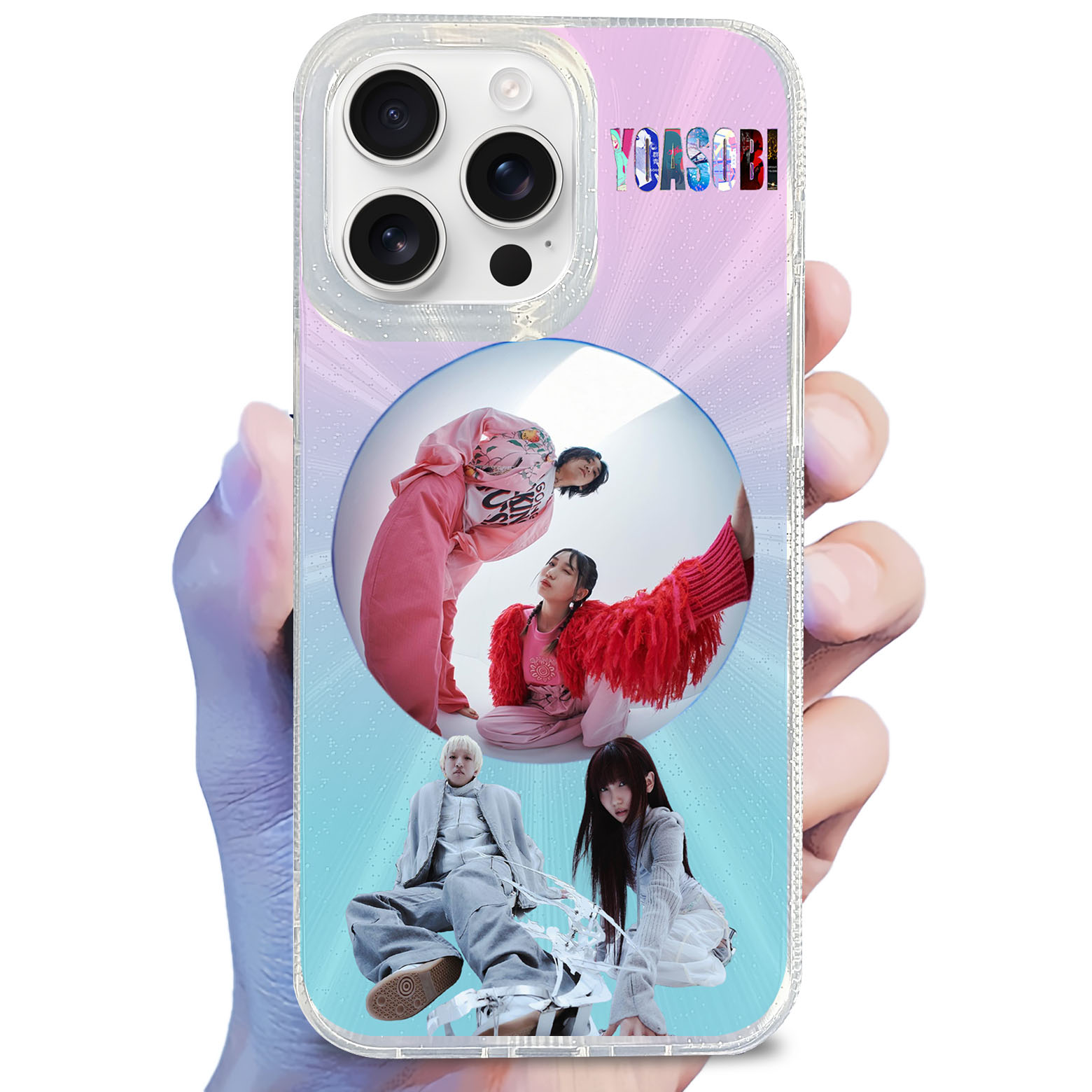 オーロラレーザーグラデーションスマートフォンケース【YOASOBI】