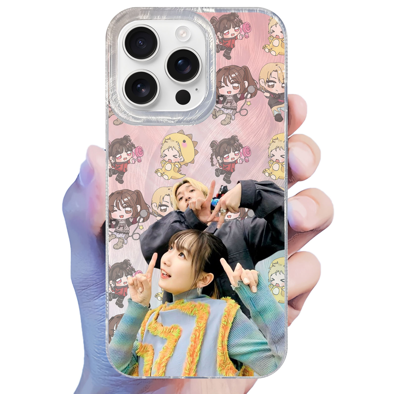 フェザーテクスチャーレーザーグラデーションスマートフォンケース【YOASOBI】-B