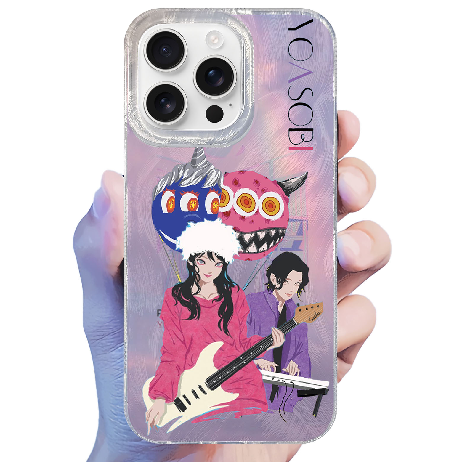フェザーテクスチャーレーザーグラデーションスマートフォンケース【YOASOBI】-A