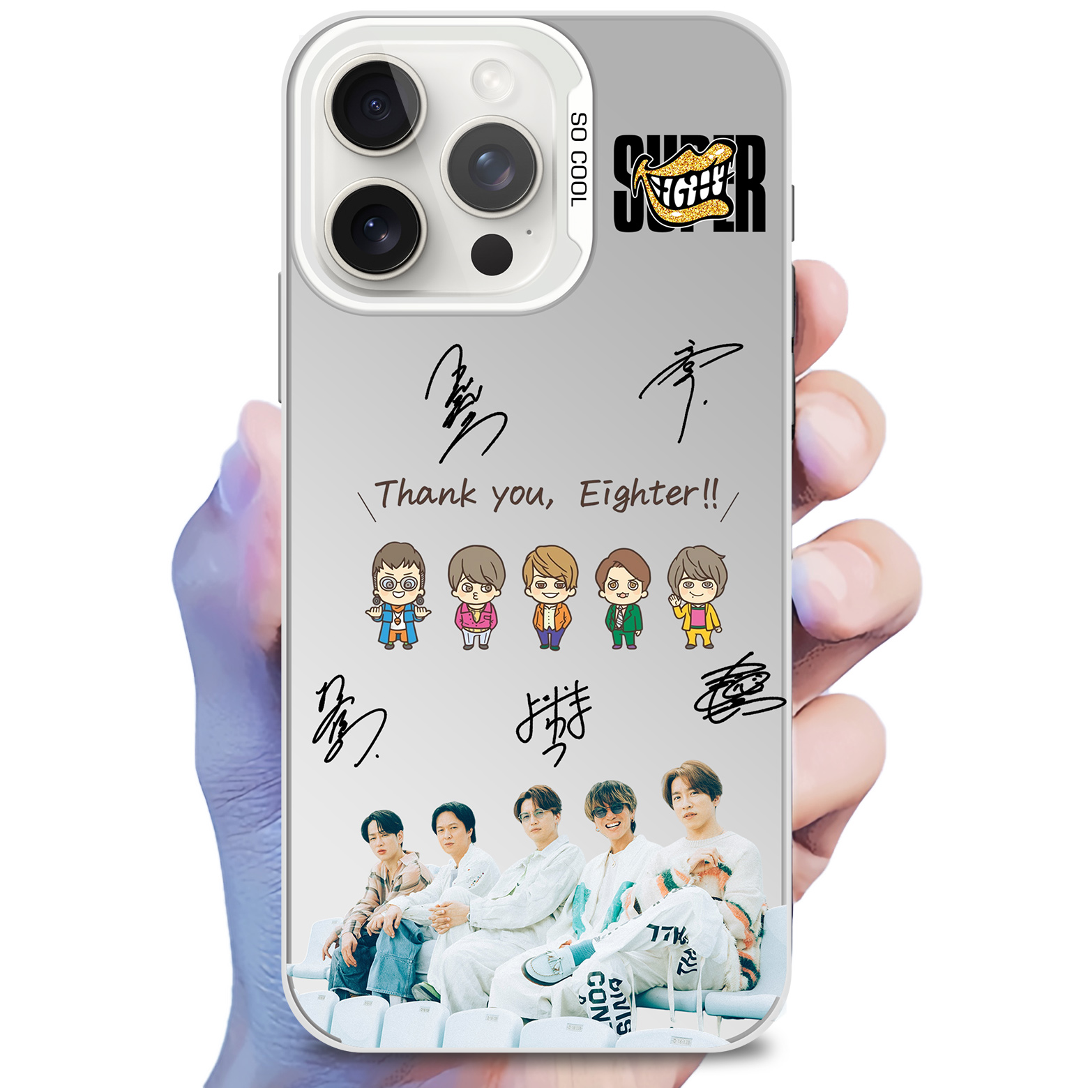 ミラースマホケース-銀【SUPER EIGHT】