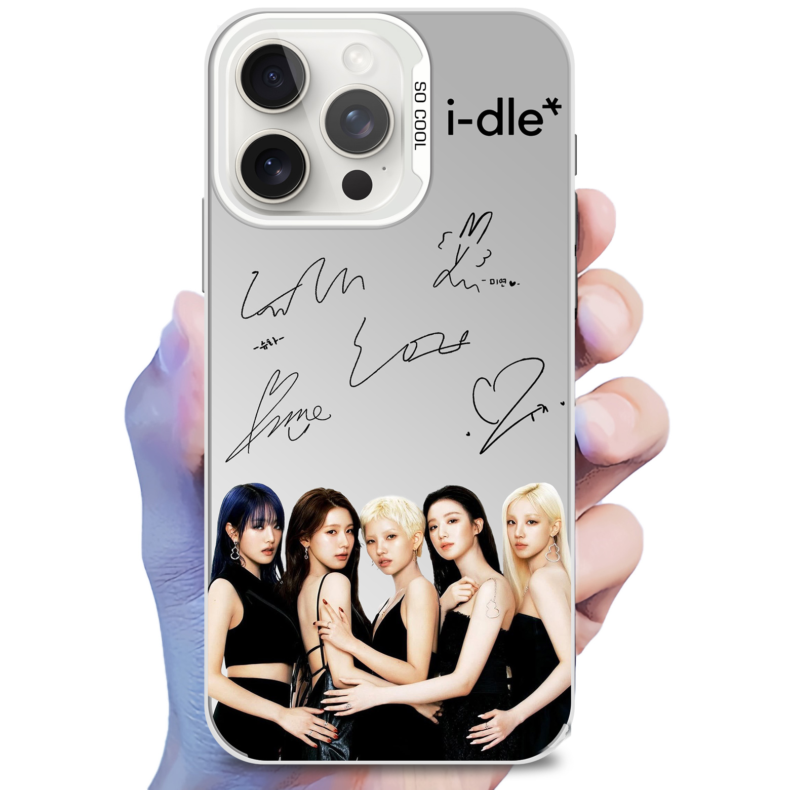 レーザーグラデーションスマートフォンケース-銀【I-DLE/i-dle JAPAN 1st EP 『i-dle』】