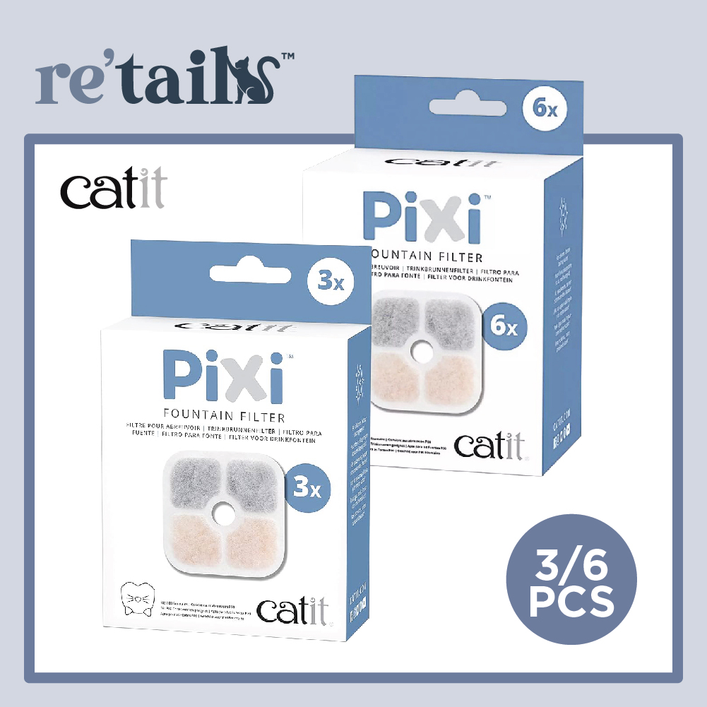 Catit Pixi Drinking Fountain Filter Replacement Triple Action Filter (3/6 pcs)