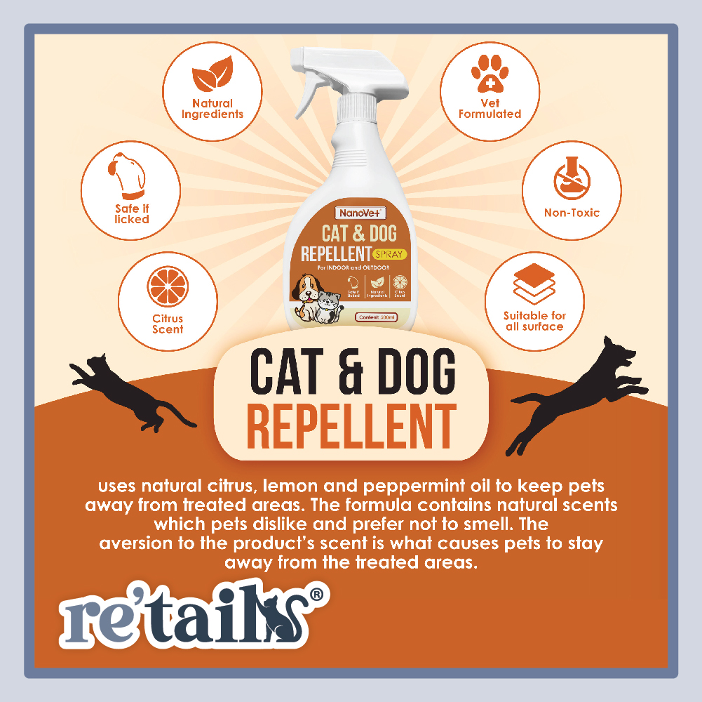 Nanovet Cat & Dog Repellent Spray (500ml)