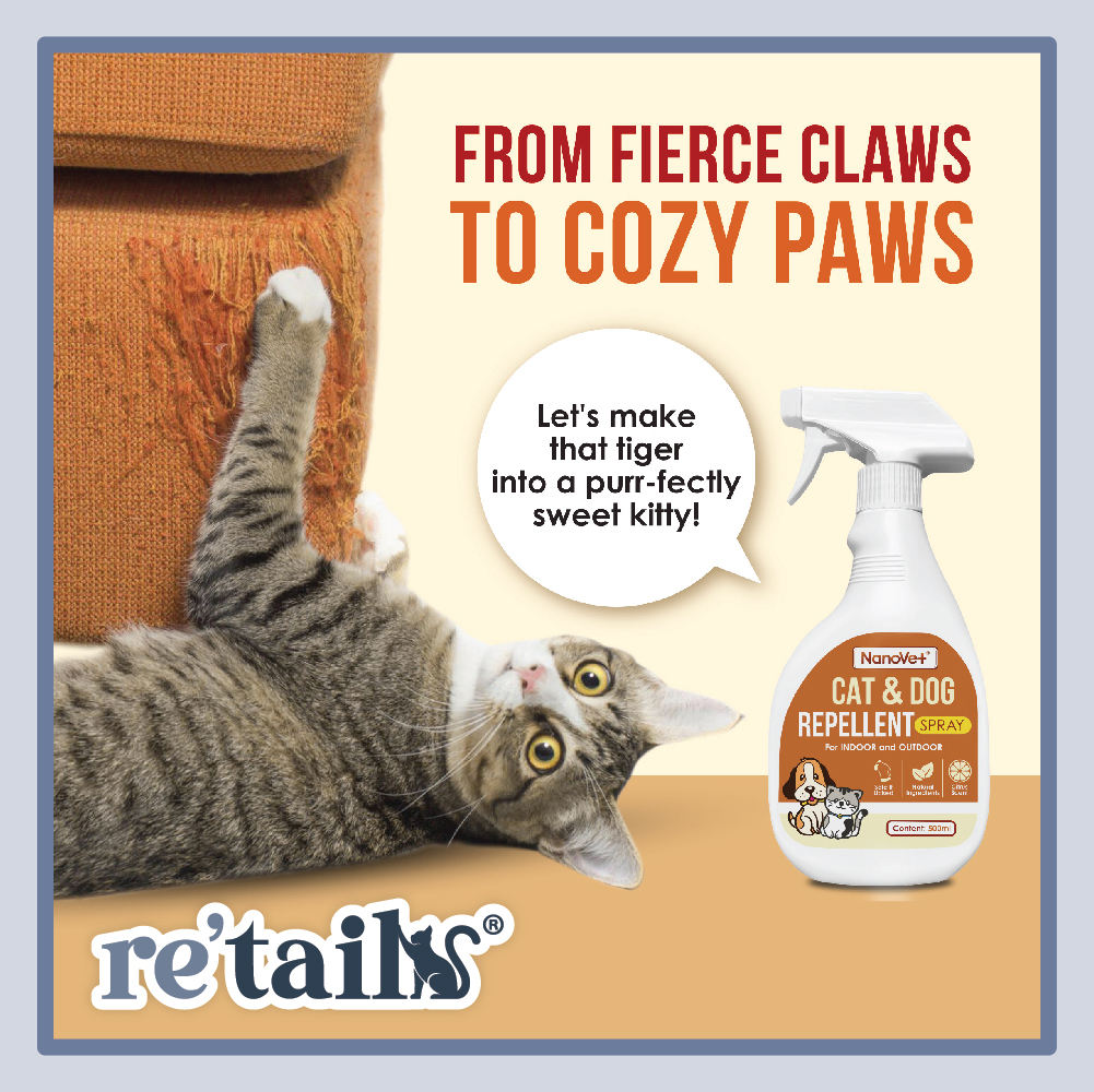 Nanovet Cat & Dog Repellent Spray (500ml)