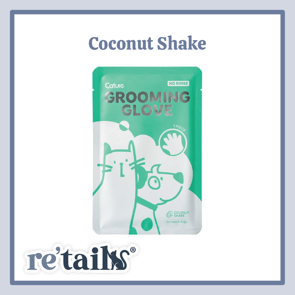 Cature No-Rinse Grooming Gloves for Cat & Dog (6pcs/pack)