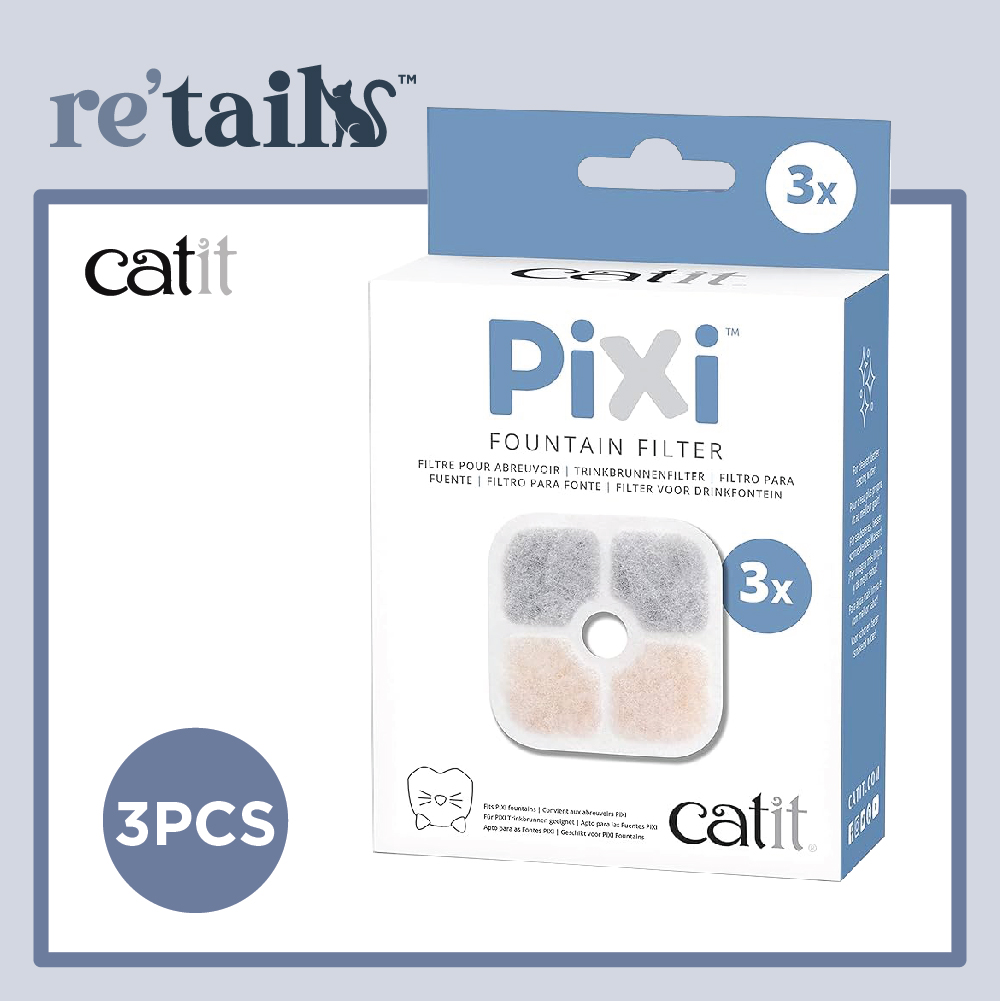 Catit Pixi Drinking Fountain Filter Replacement Triple Action Filter (3/6 pcs)
