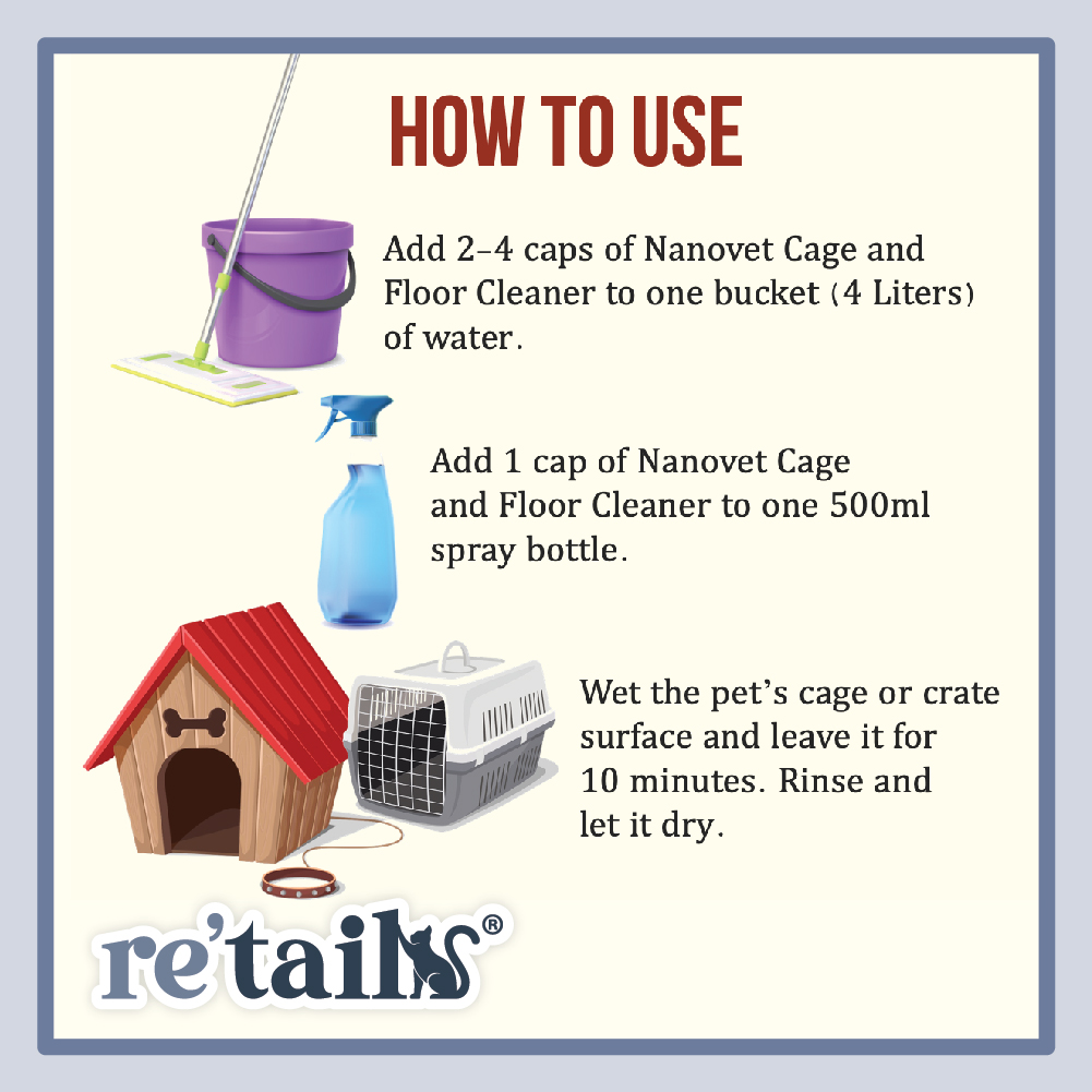 Nanovet Pet Cage & Floor Cleaner (1L)