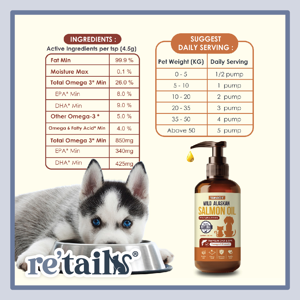 Nanovet Wild Alaskan Salmon Oil (100ml/250ml)