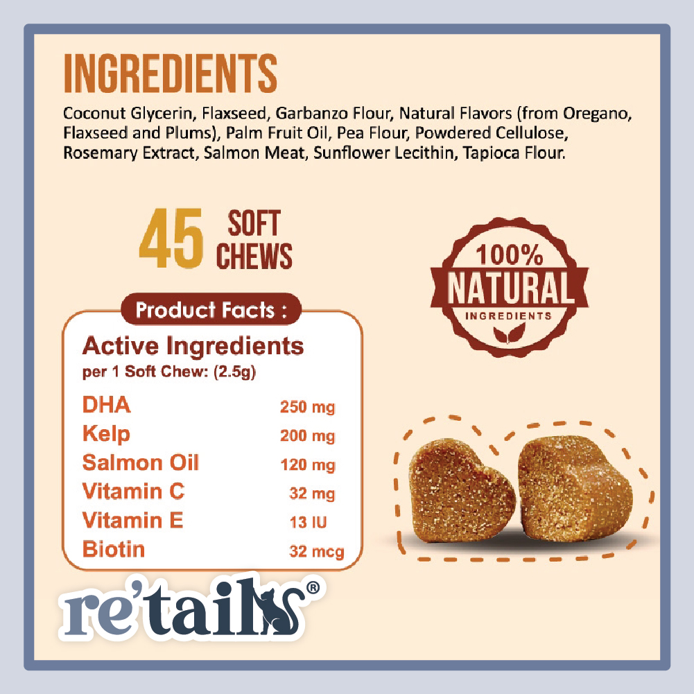 Nanovet Skin + Coat Chews (45 Chews)