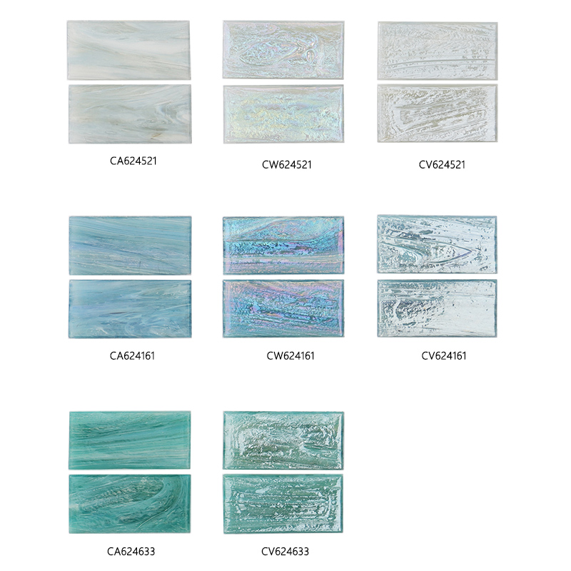 Front view of Rectangle series mosaic tiles color palettes.